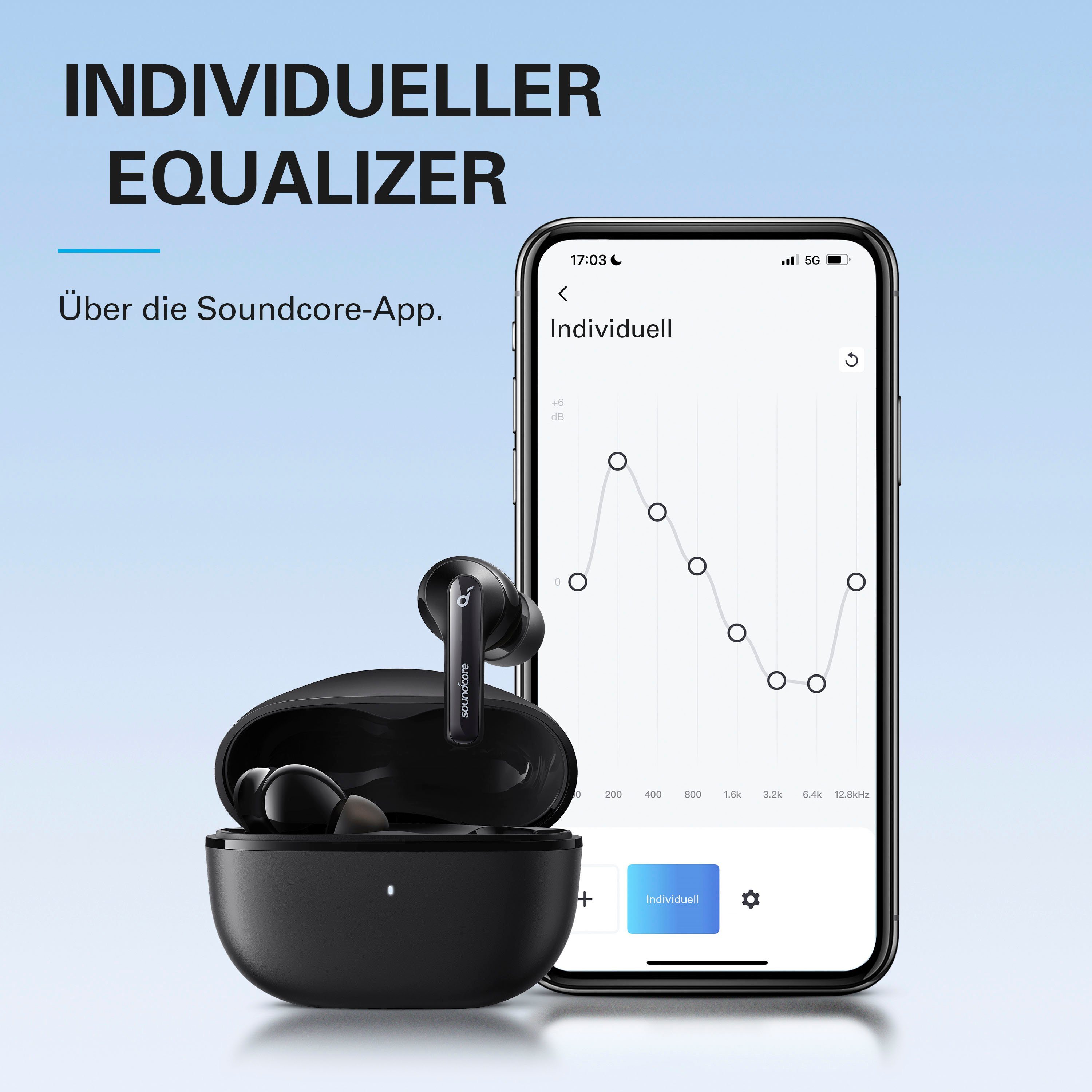 3i SOUNDCORE Noise Cancelling Note Freisprechfunktion, HFP) (Active Transparenzmodus, Anker Black Bluetooth, Headset Rauschunterdrückung, (ANC),