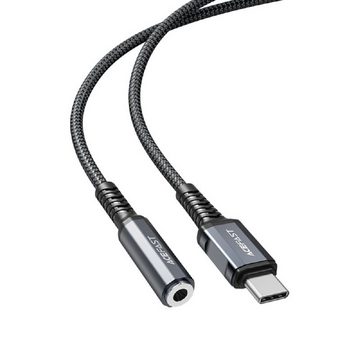 Acefast USB-Typ-C-Audiokabel - 3,5-mm-Miniklinke (weiblich) 18 cm, AUX-Grau Audio-Kabel
