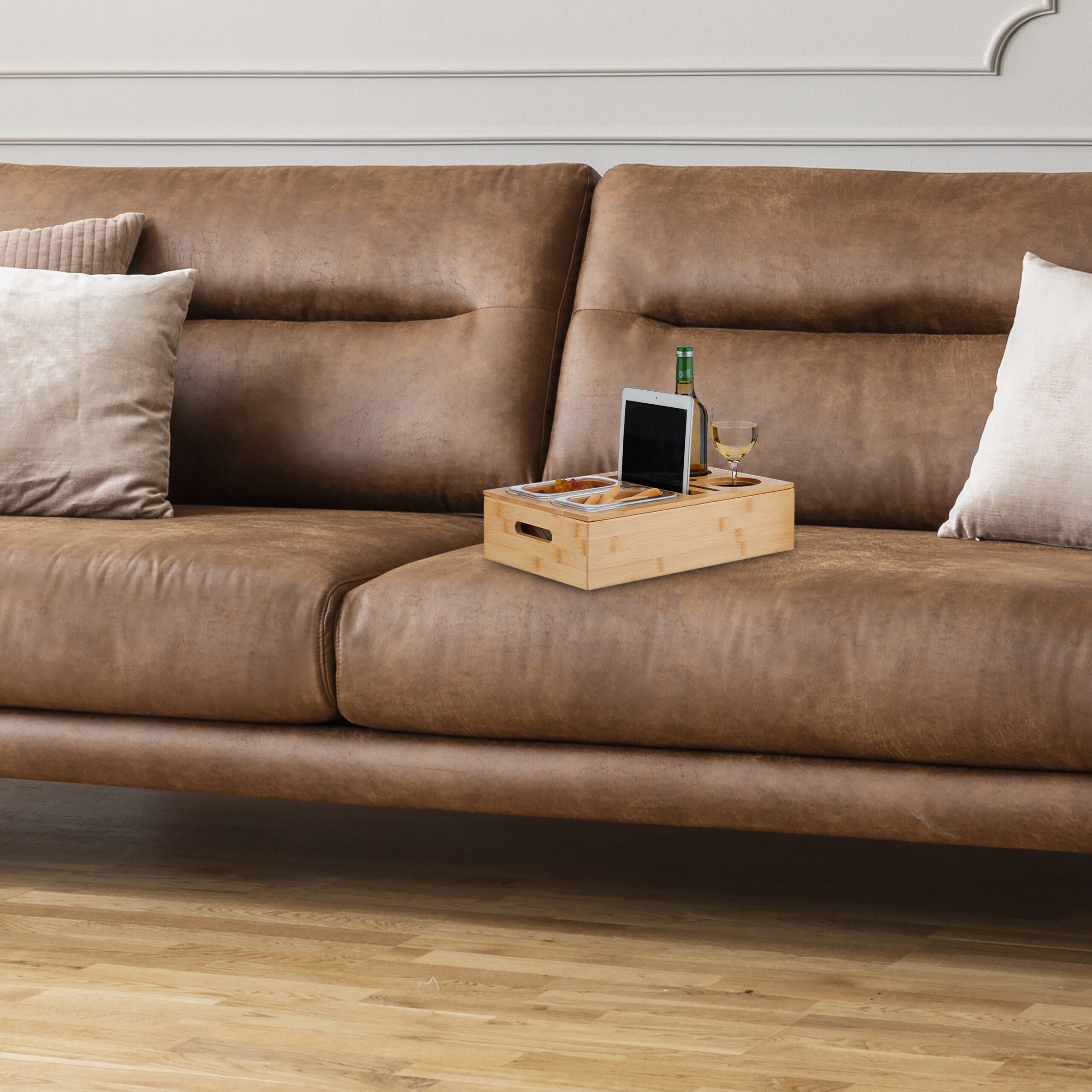relaxdays Tabletttisch Couchbar aus Bambus günstig online kaufen