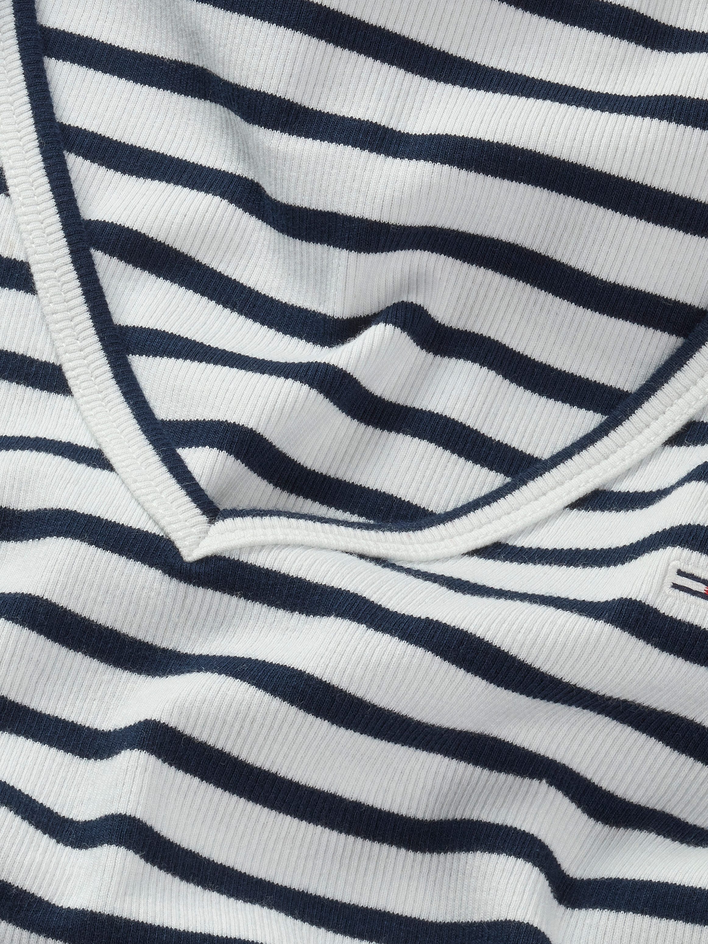 Tommy Jeans Kurzarmshirt TJW SLIM ESSENTIAL RIB V SS mit gerippter Struktur