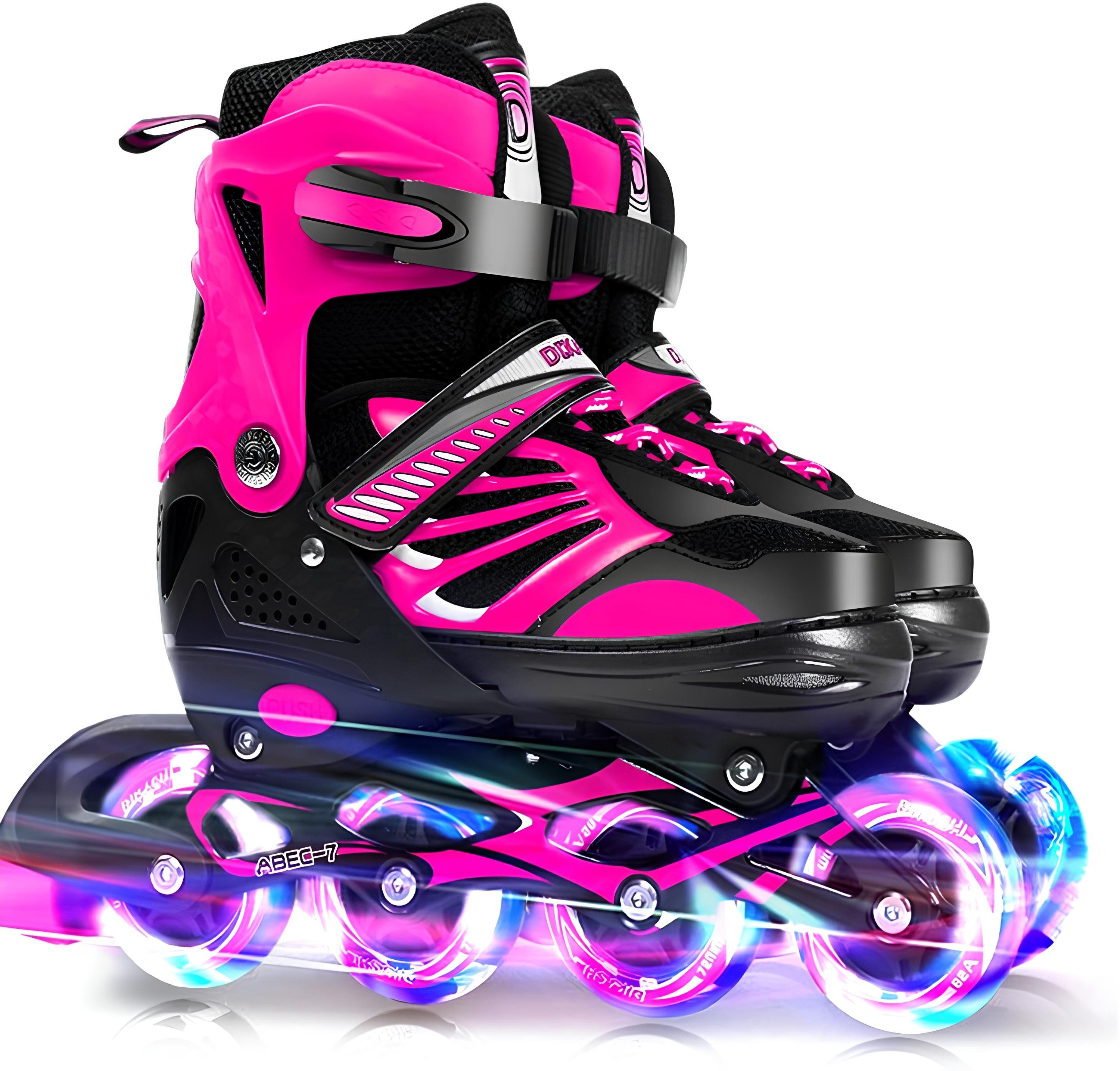 Lixada Inlineskates Rollschuhe Inlineskates für Kinder mit beleuchteten Rädern Skates, Leuchtende LED-Räder ohne Batterien, langlebige PU-Räder