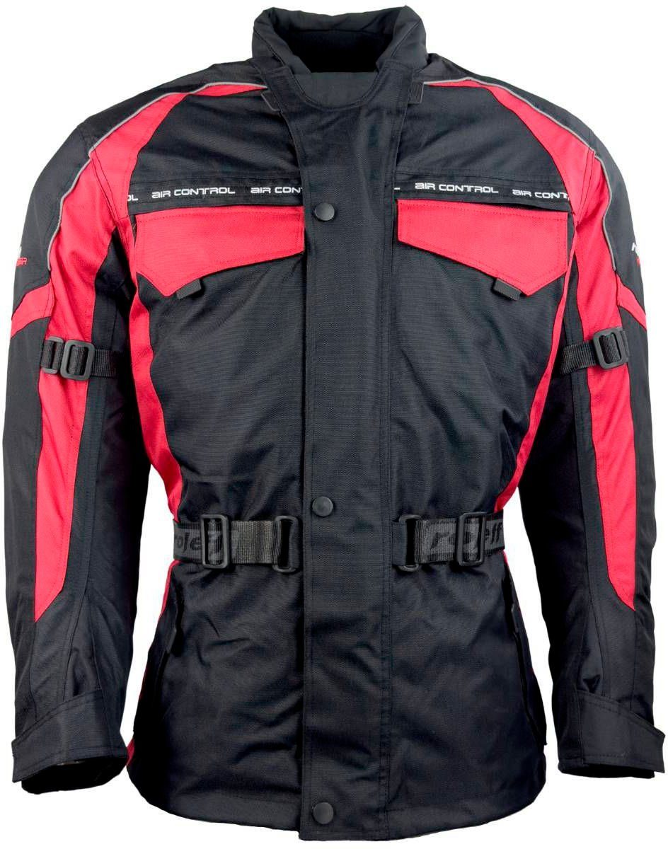 roleff rot-schwarz Belüftungslöcher Taschen, Reno Protektoren, mit Motorradjacke 3 4