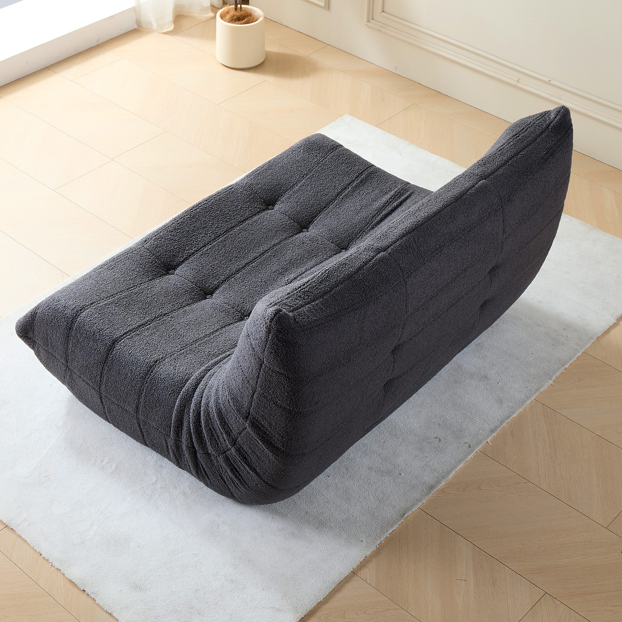 HAUSS SPOLE Sitzsack 2-Sitzer Lazy-Sofa mit Rückenstützung,modernes Design,Wohnzimmer Grau (1 St), Relaxsessel Polstermöbel – Bild 2 von 5