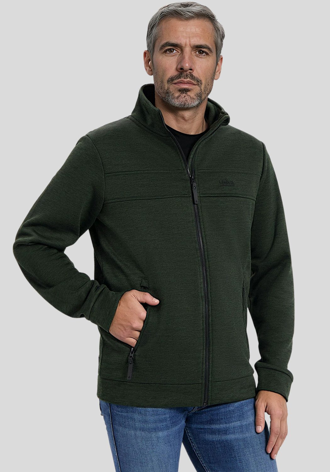 Kjelvik Strickfleecejacke Herren Jacke Wilco Fleecejacke Strickfleece mit l günstig online kaufen