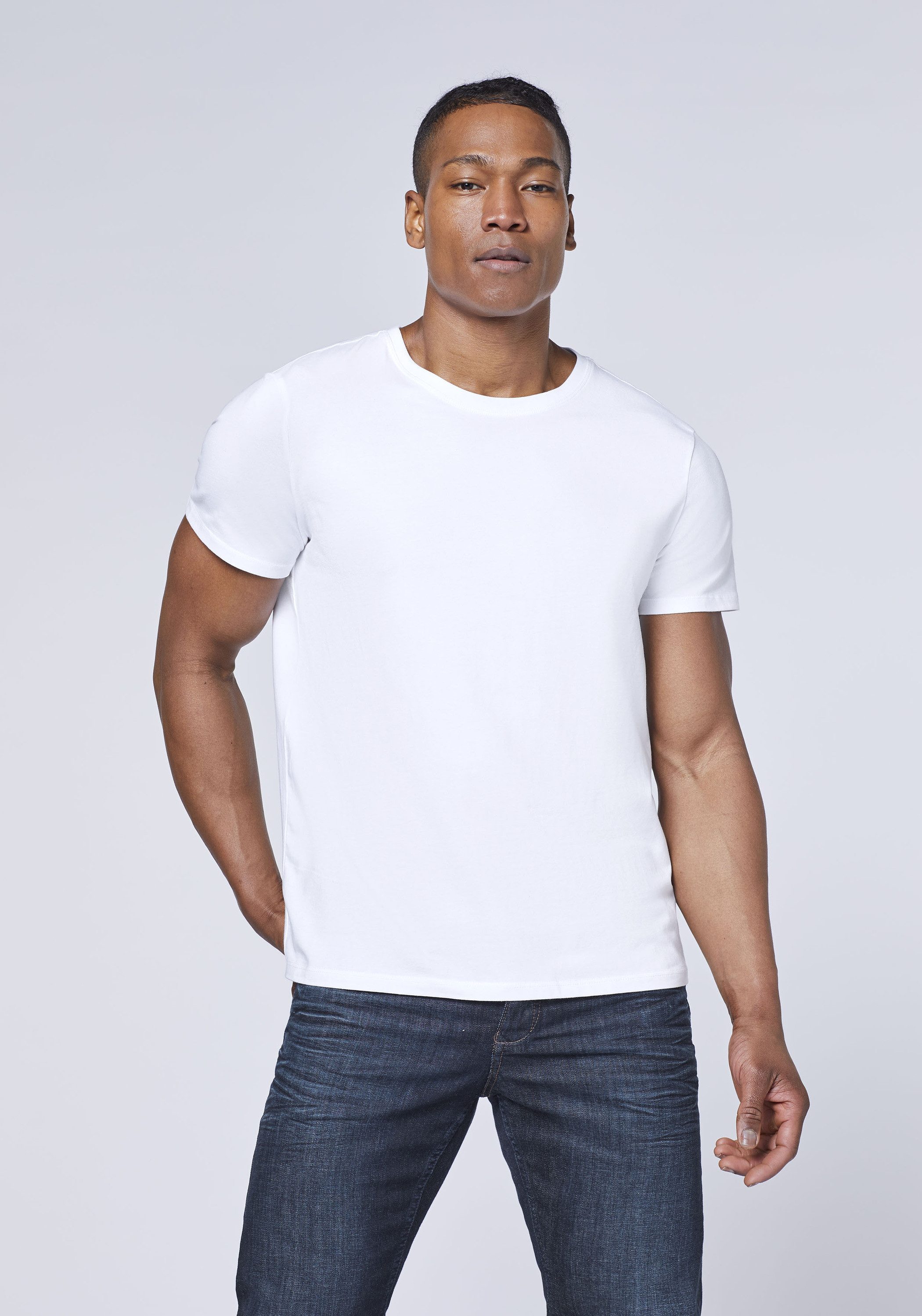 Polo Sylt T-Shirt im 3er Pack mit Rundhals-Ausschnitt (1, 1-tlg)