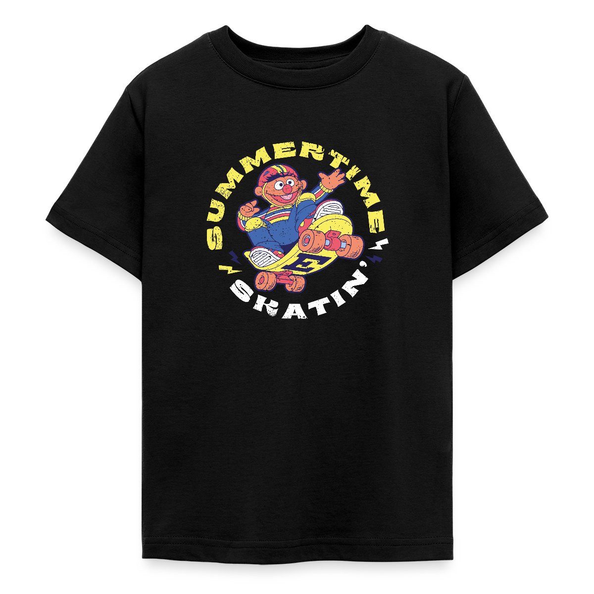 Spreadshirt T-Shirt Sesamstraße Ernie Summer Time Skatin' Skate Design Teenager T-Shirt (1-tlg)