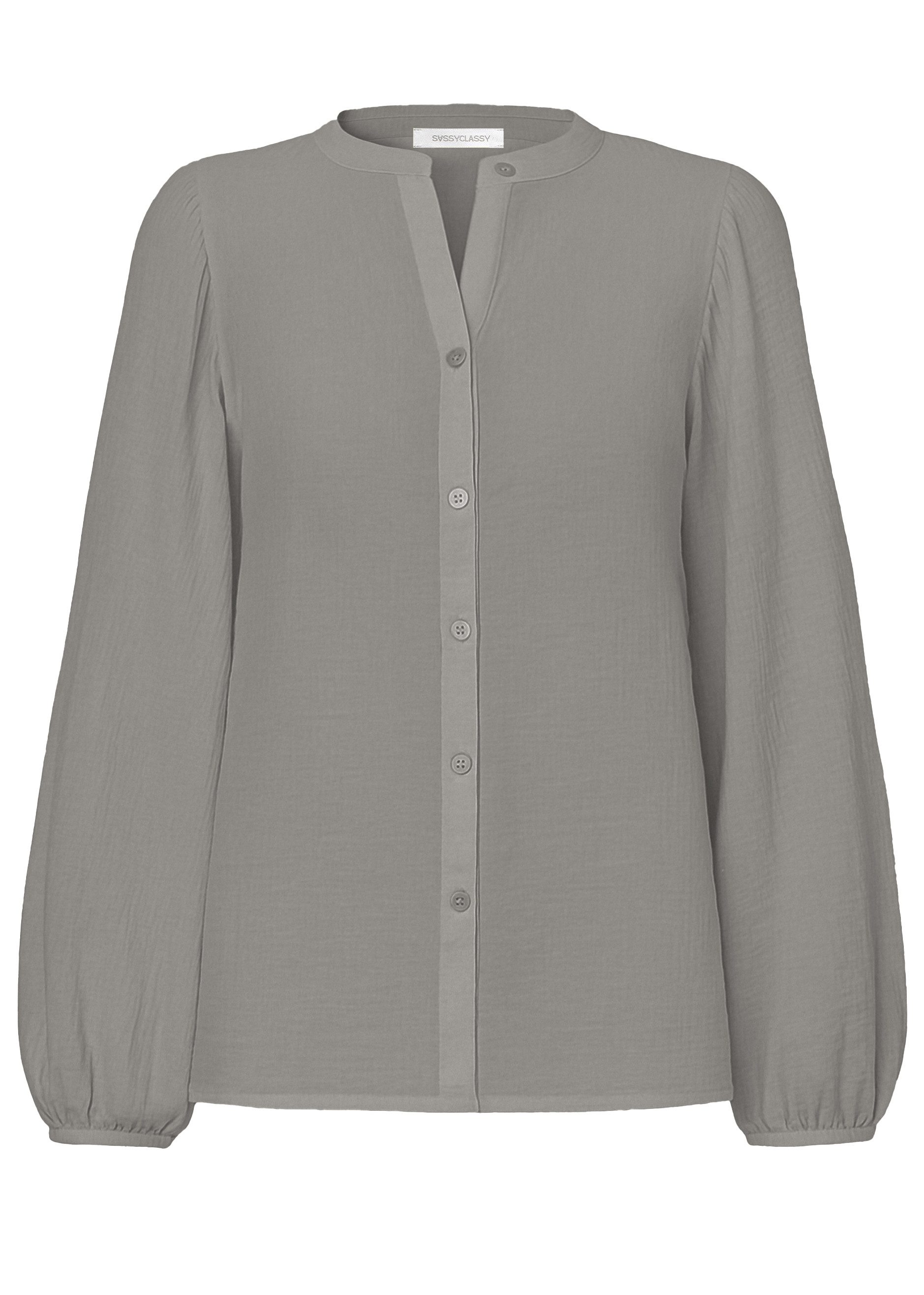 SASSYCLASSY Langarmbluse Oversize Musselin Bluse Damen günstig online kaufen