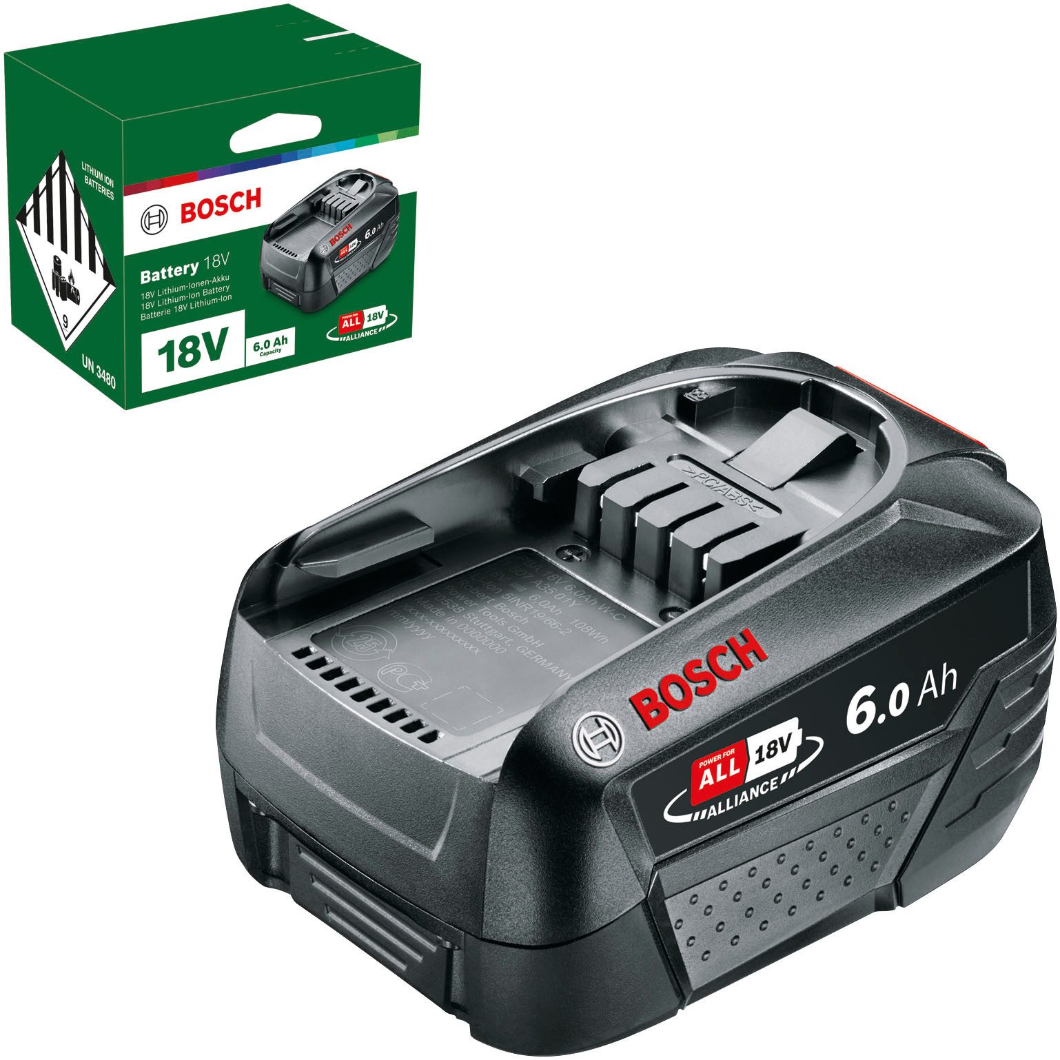 Bosch Home & Garden »Battery Pack PBA 18V 6,0Ah« Akkupacks, ideale Laufzeit und Leistung für Haus und Garten mit 18V POWER FOR ALL