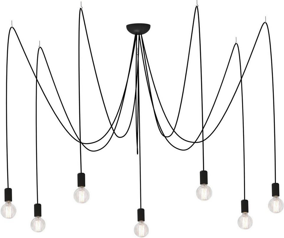 Licht-Erlebnisse Pendelleuchte SPIDER, ohne Leuchtmittel, Hängelampe  Schwarz dekorativ E27 Vintage Design Esstisch