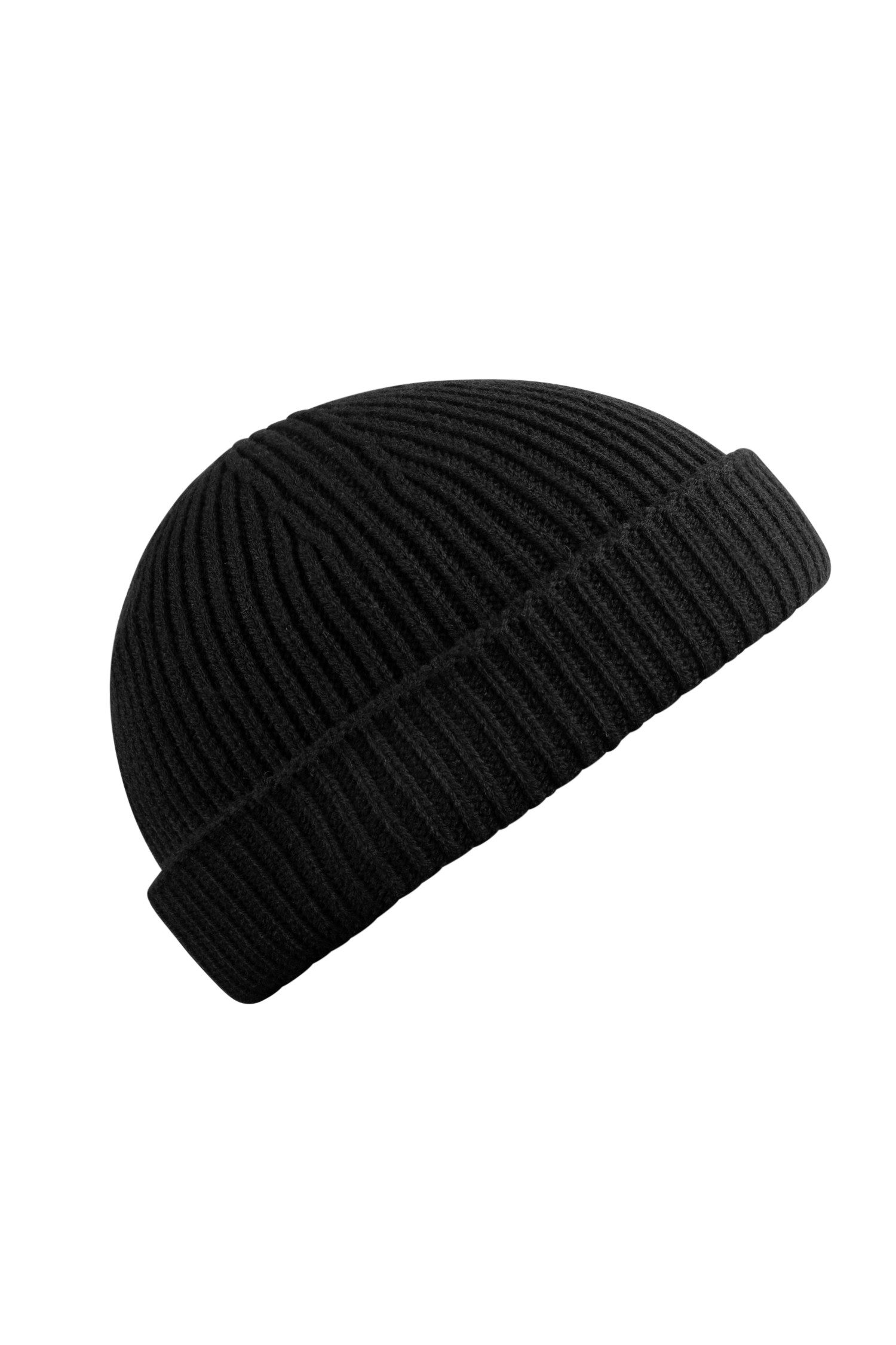 Manufaktur13 Beanie Fishermans Beanie - Strickmütze, Wintermütze, Dockermütze mit Echt-Leder Veredelung