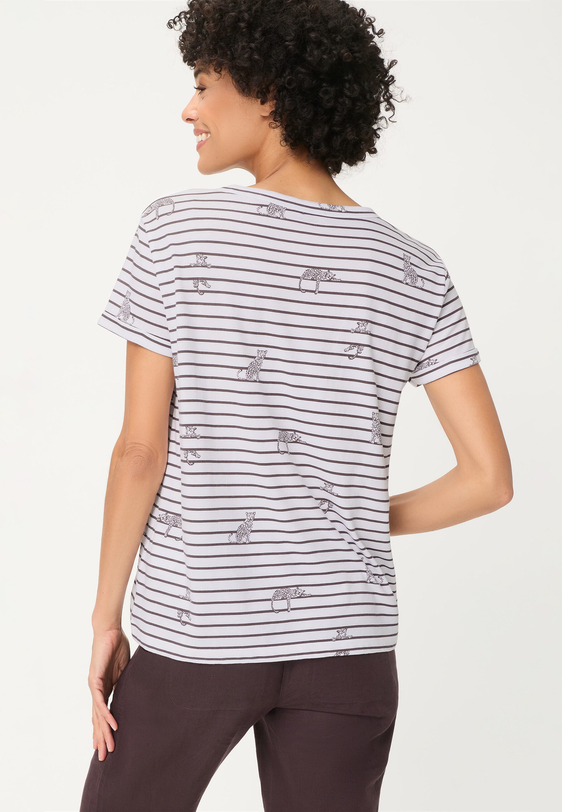 Olsen T-Shirt Shirt mit dekorativem Streifendruck