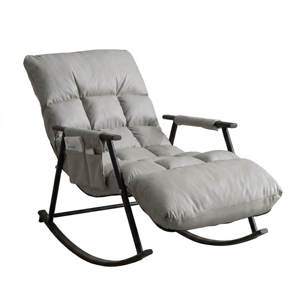 POPOLIC Schaukelstuhl Ergonomischer Schaukelstuhl/Liegesessel 140x60x96cm - Verstellbar – Bild 2 von 5