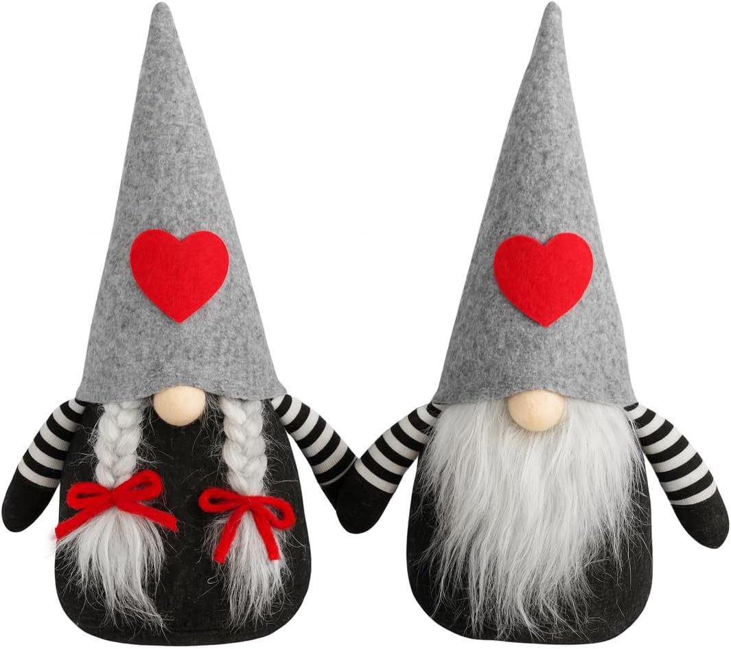hausleben Wichtel 25 cm – Liv + Leif (Set, 2 St., Einzelne Weihnachtsdekofigur, sortiert erhältlich), skandinavische Weihnachtsdeko - Stoffwichtel mit Bart