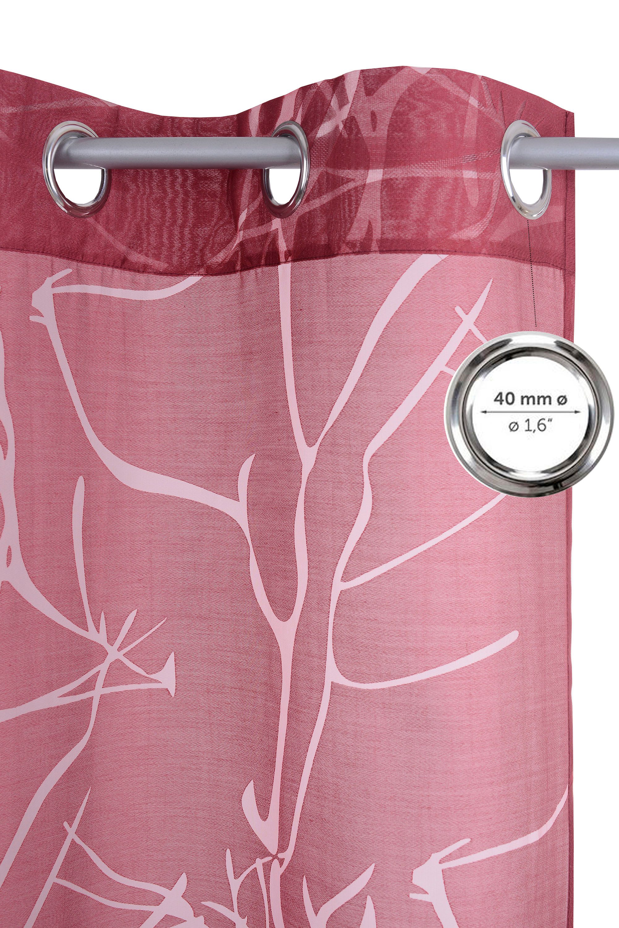 OTTO home Gardine Anna (1 St), Ösen, halbtransparent, Ausbrenner, Bestseller, Äste-Motiv, Viskose, Polyester