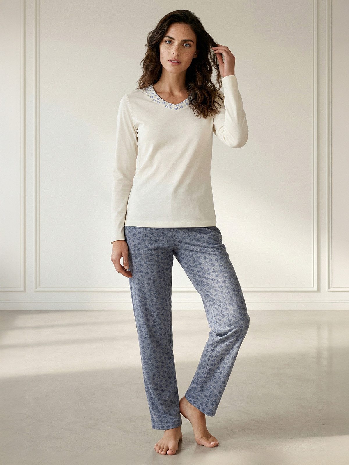 zeitlos Pyjama Pyjama Set Langarm - Heart