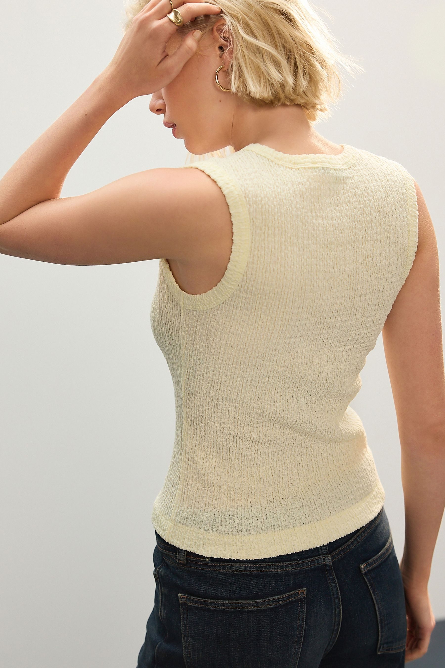 Next Trägertop Strukturiertes Tanktop mit V-Ausschnitt günstig online kaufen