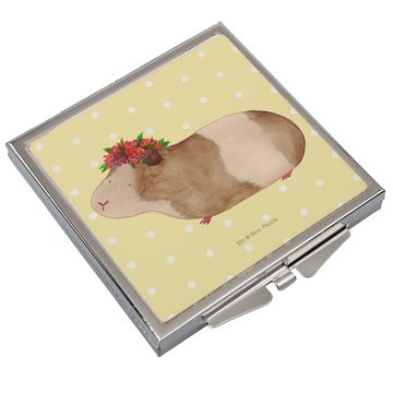 Mr. & Mrs. Panda Kosmetikspiegel Meerschweinchen Weisheit - Gelb Pastell - Geschenk, Spiegel, Quadrat, (1-St), Unwiderstehlicher Glanz