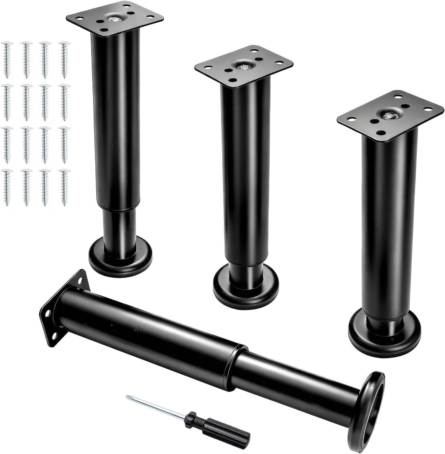 Youyijia Möbelfuß Verstellfüße, Höhenverstellbare Möbelbeine Metall Schwarz Weiß 18-30cm