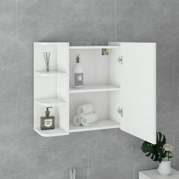 ML-DESIGN Badezimmer-Set Badmöbel-Set Badezimmerset Badezimmerschrank Badschrank, (Komplett-Set, 2-St), 2er Set Modernen Stil Weiß MDF-Spanplatte viel Stauraum