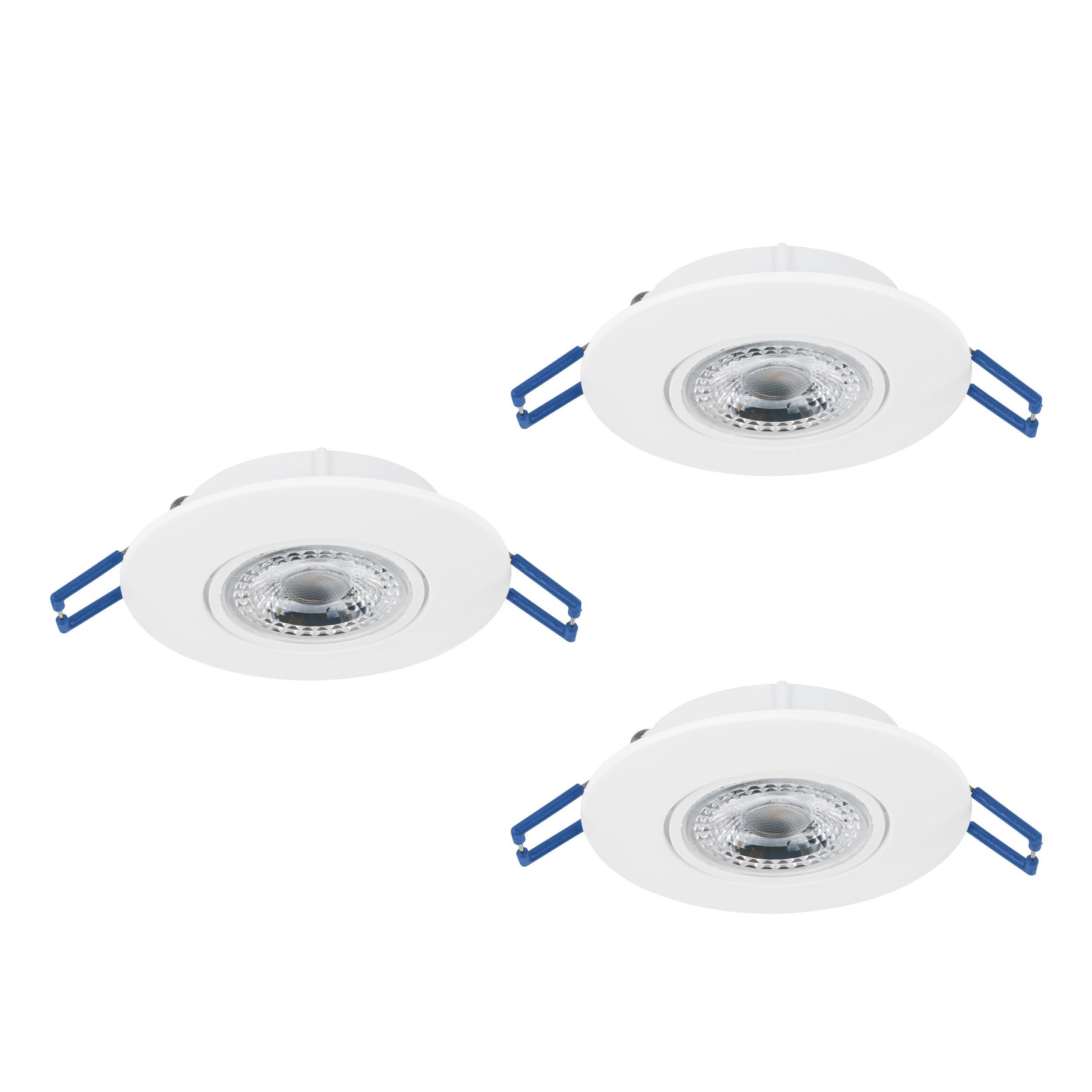 EGLO LED Einbauleuchte Zujar, Leuchtmittel inklusive, LED 3er-Set Einbauleuchten, Einbaustrahler, Deckenstrahler, Ø 8,5