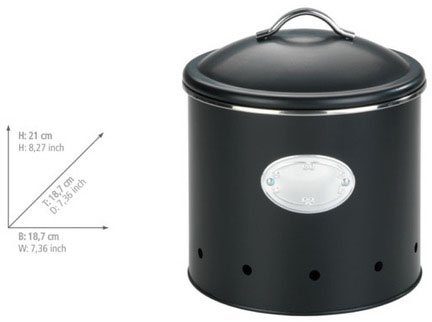 WENKO Vorratsdose Modell Nero, Metall, (1-tlg), luftdurchlässige Dose im Retro-Design, ideal für Zwiebeln & Kartoffeln