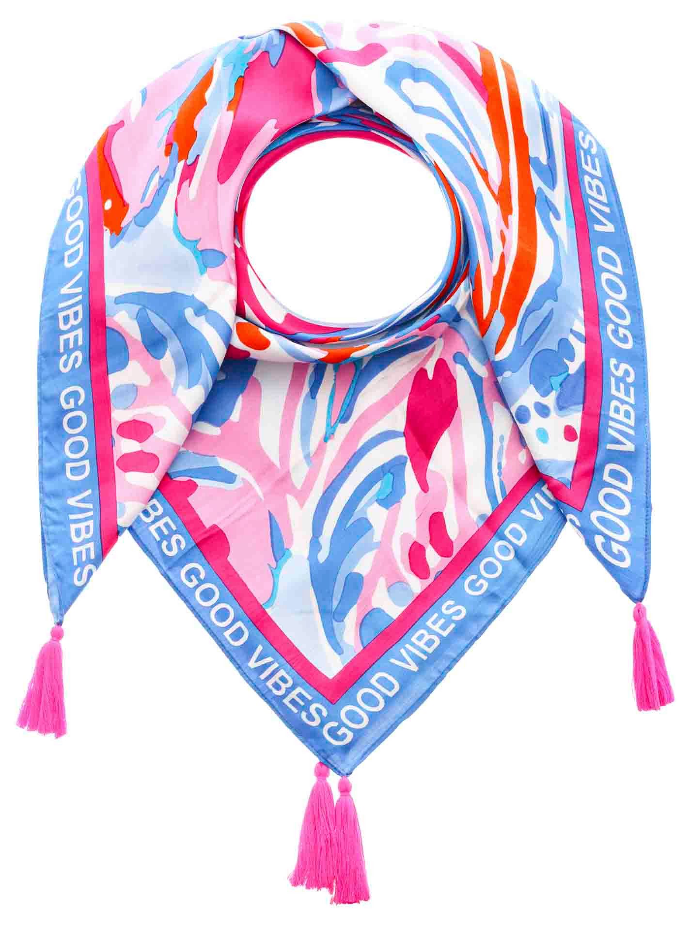 Zwillingsherz Modetuch "Blumentraum", mit Blüten und Tasseln günstig online kaufen