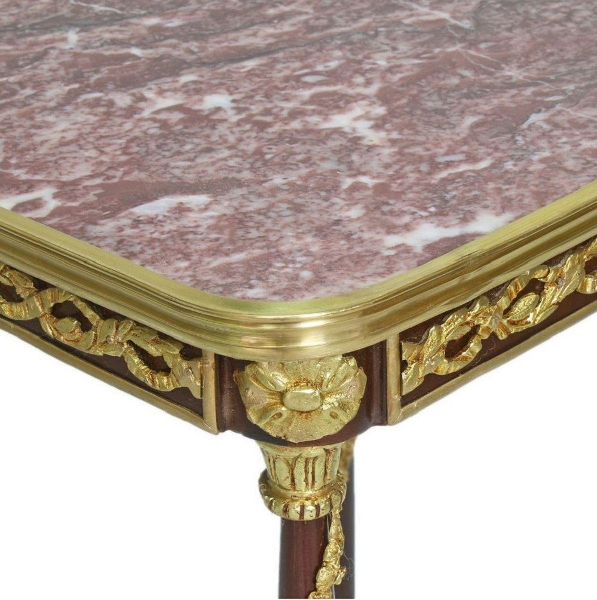 Casa Padrino Beistelltisch Barock Beistelltisch Gold 45 - H. 45 Handgefertigter - Tisch Barockstil 78 / Barock im Rot / Möbel cm x x Braun Massivholz