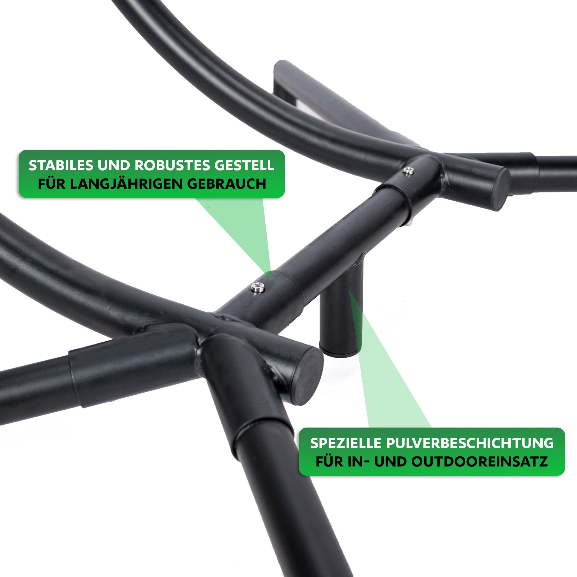 Endorphin Hängesessel ® Hängesessel Twin mit Gestell & weichem Kissen für 2 Personen, hochwertige Pulverbeschichtung