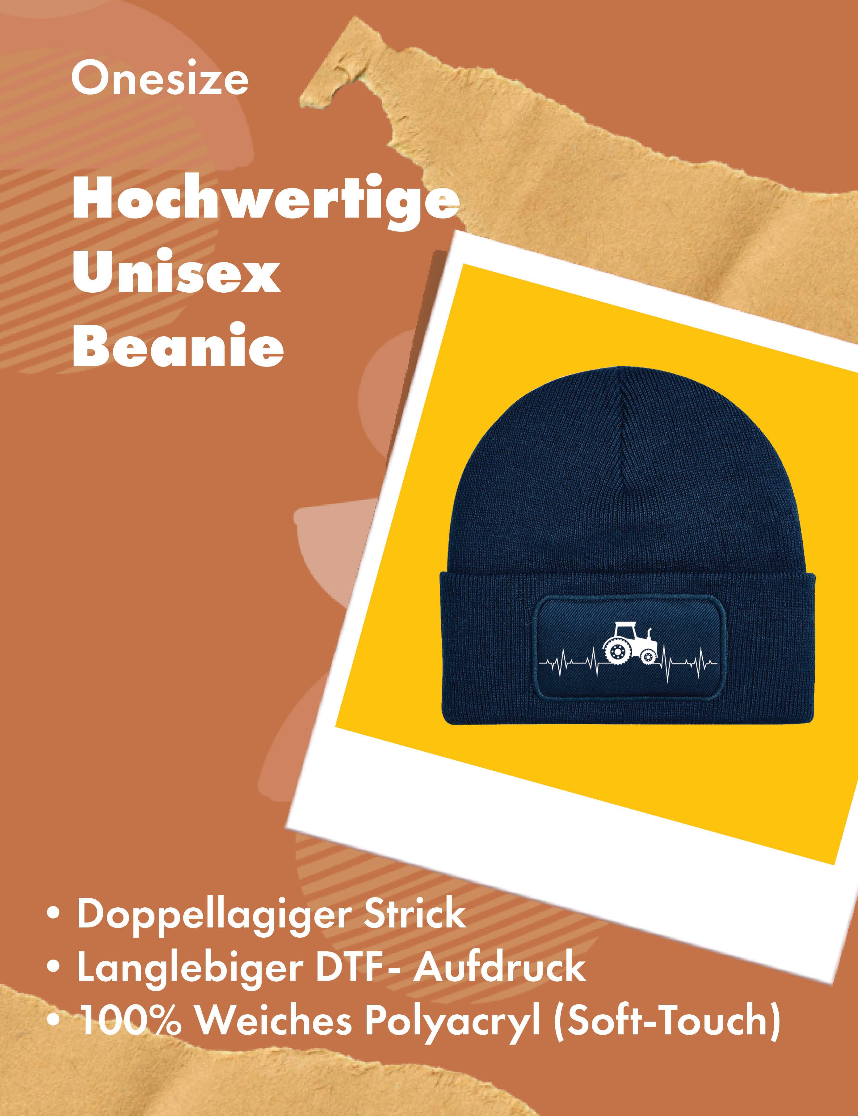 Youth Designz Beanie Heartbeat Traktor Unisex Beanie Mütze für Herren & Damen mit trendigem Motiv – Bild 3 von 5
