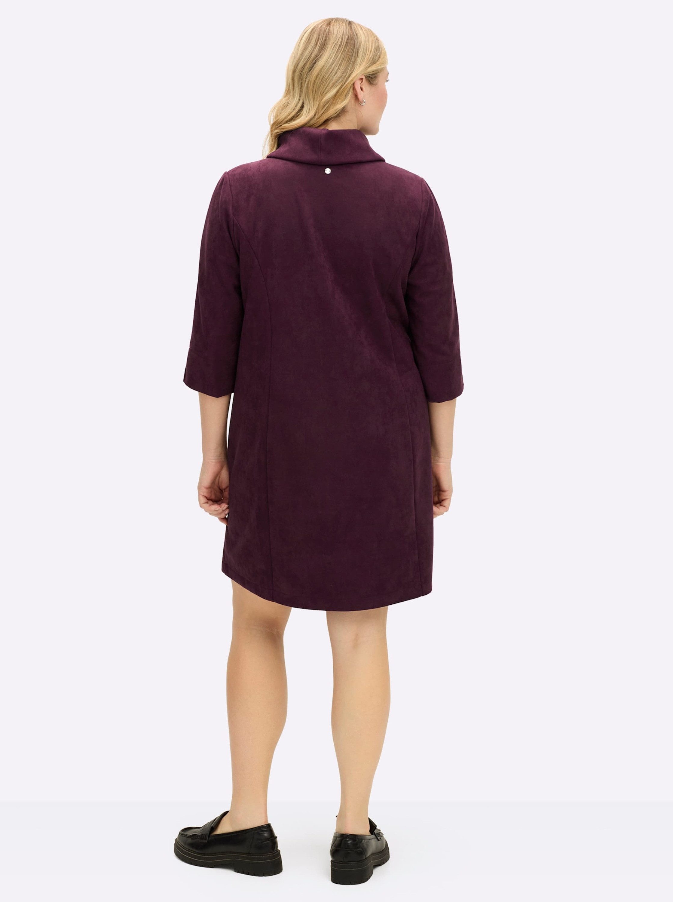 Sheego Etuikleid Velours-Kleid 3/4-Arm