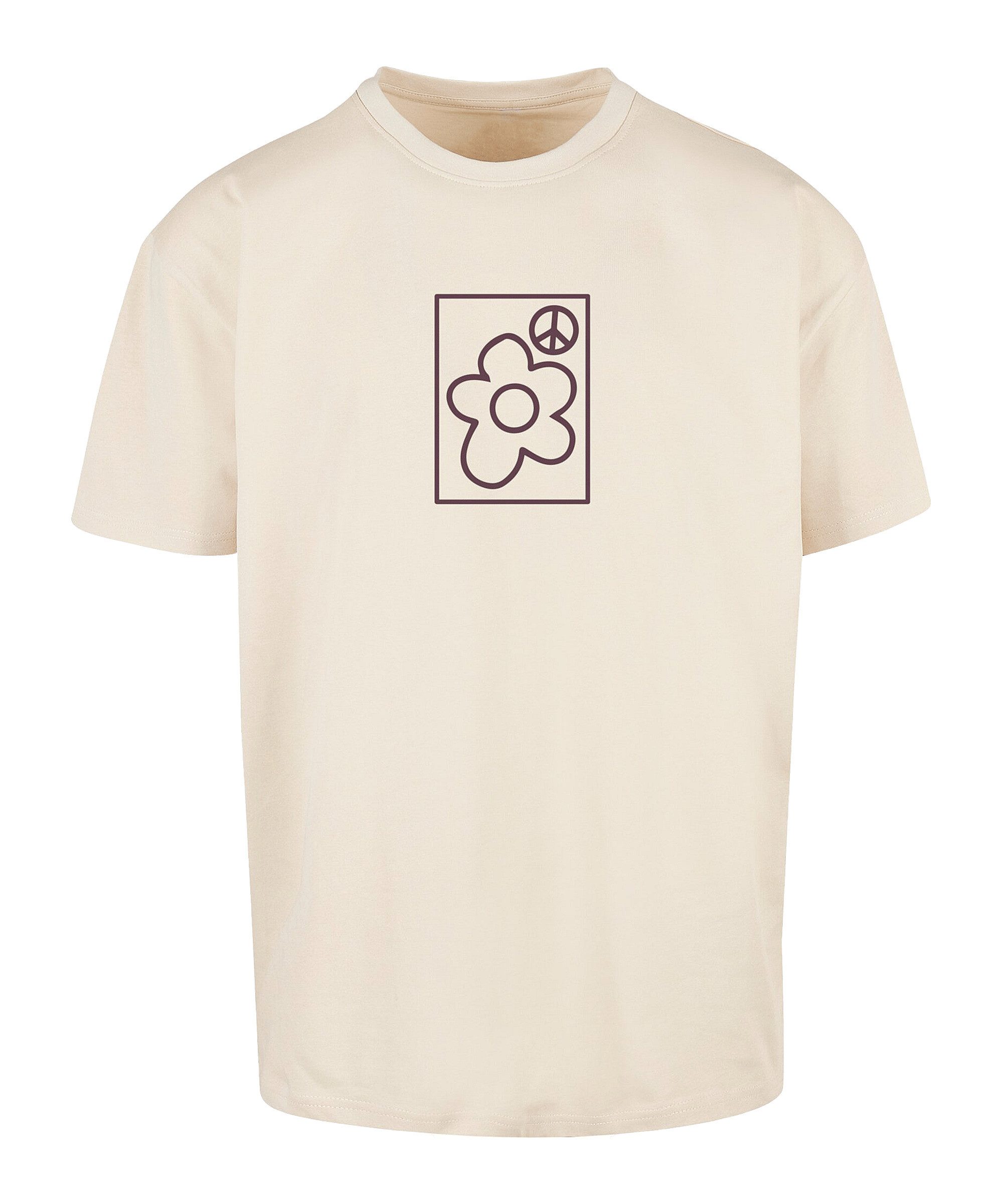 Mister Tee T-Shirt Mister Tee More Peace O T-Shirt Beige Baumwolle