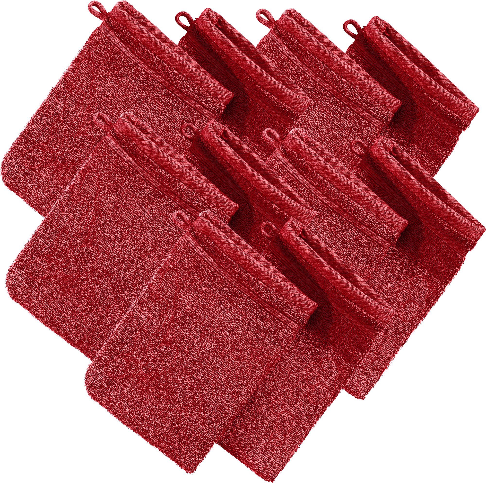 Erwin Müller Waschhandschuh Waschhandschuh "Heidelberg" 10er-Pack, Frottier, Walk-Frottier Uni