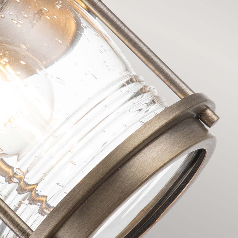 Elstead LIGHTING Außen-Wandleuchte, Leuchtmittel nicht inklusive, Außenleuchte Wandlaterne Wandlampe Messing bronze Alu Glas klar E27