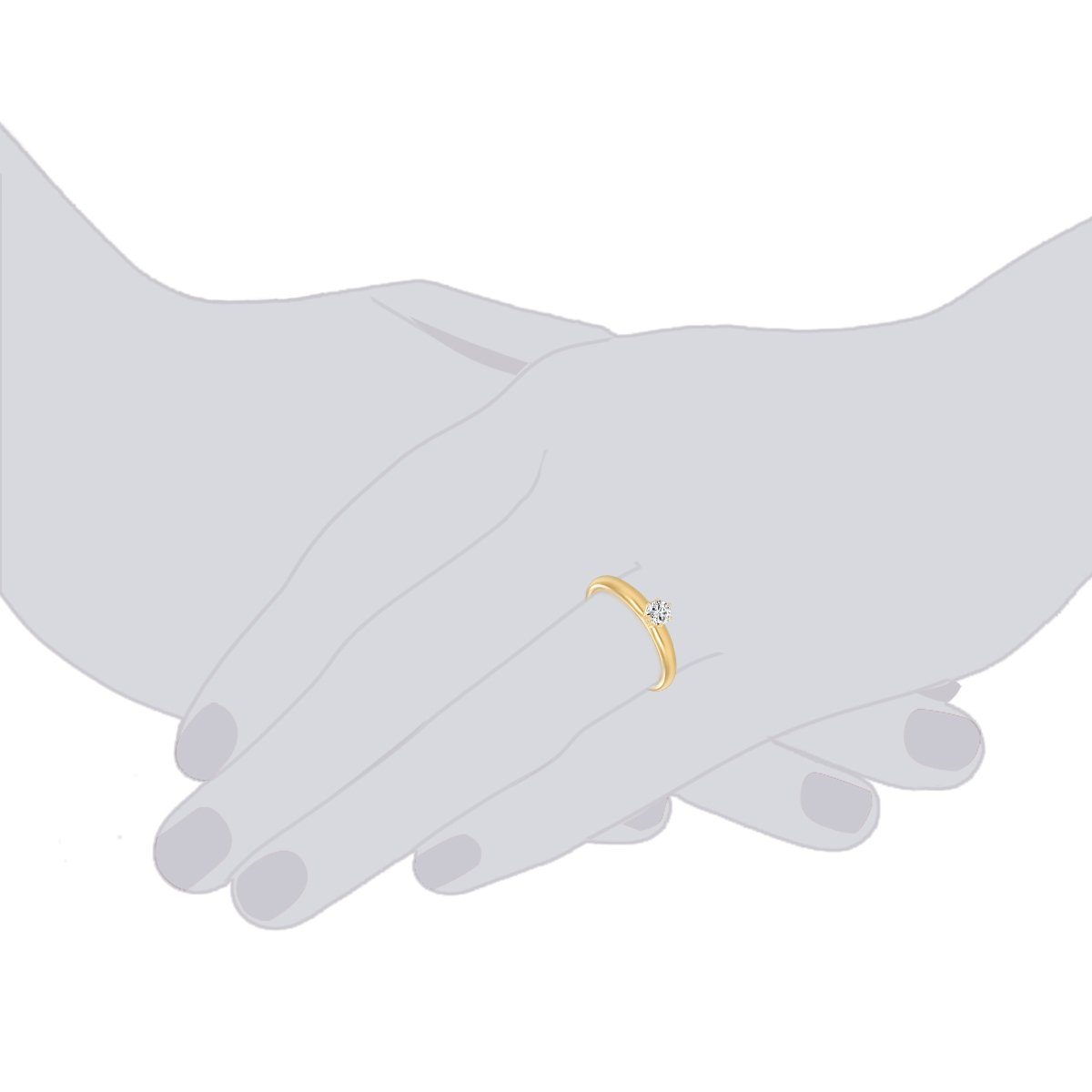 Trilani Silberring gelbgold, mit Zirkonia im Brillant-Look
