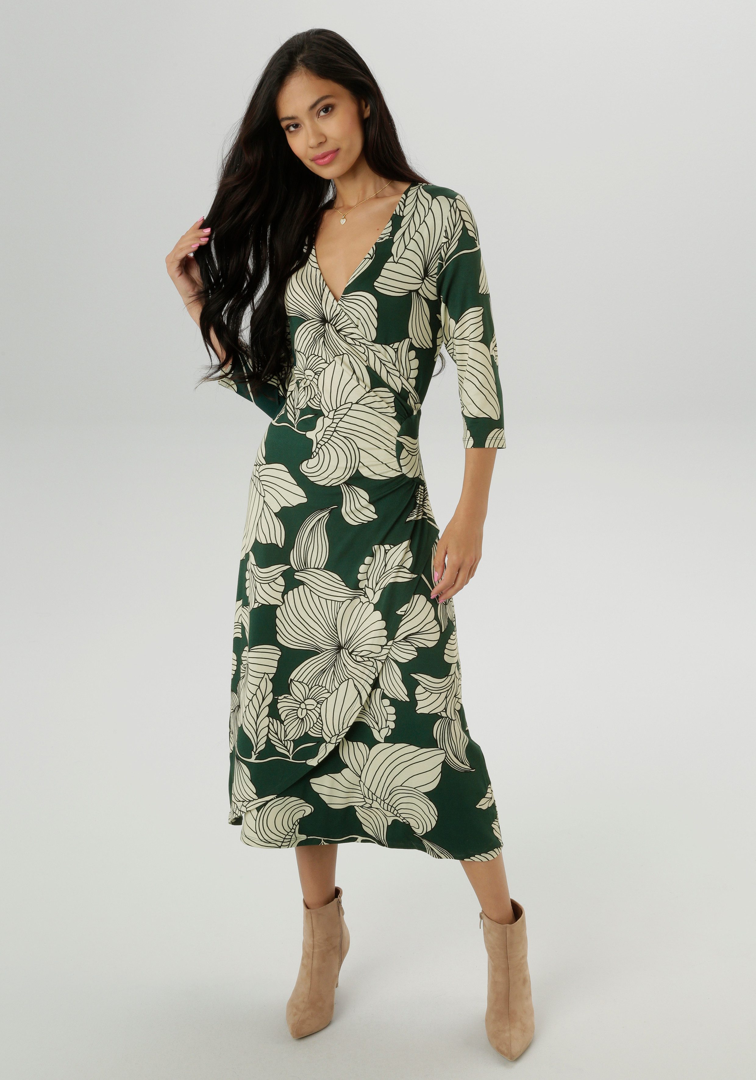 Aniston SELECTED Jerseykleid mit V-Ausschnitt in günstig online kaufen