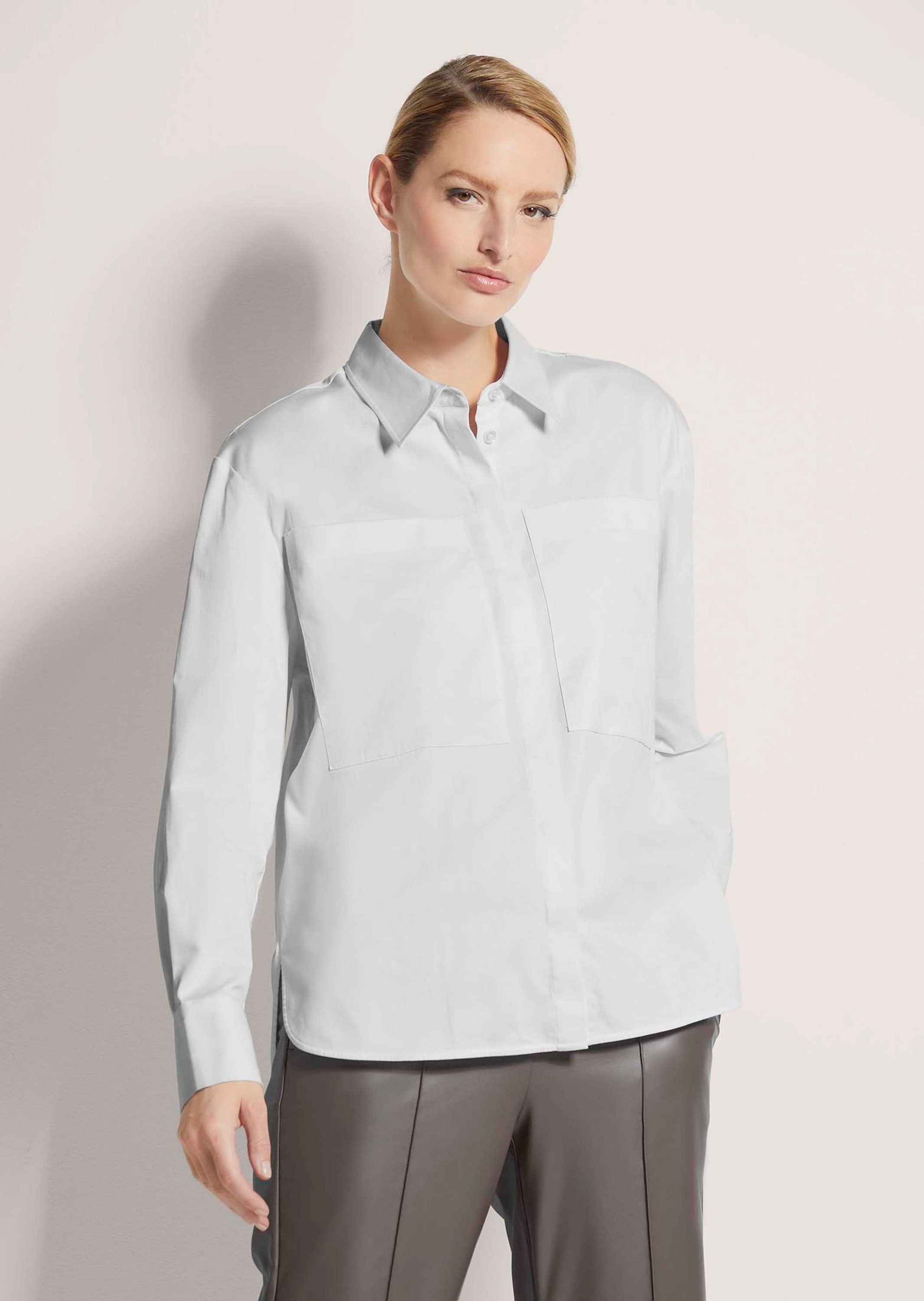 Hemdbluse Lange Oversize-Bluse