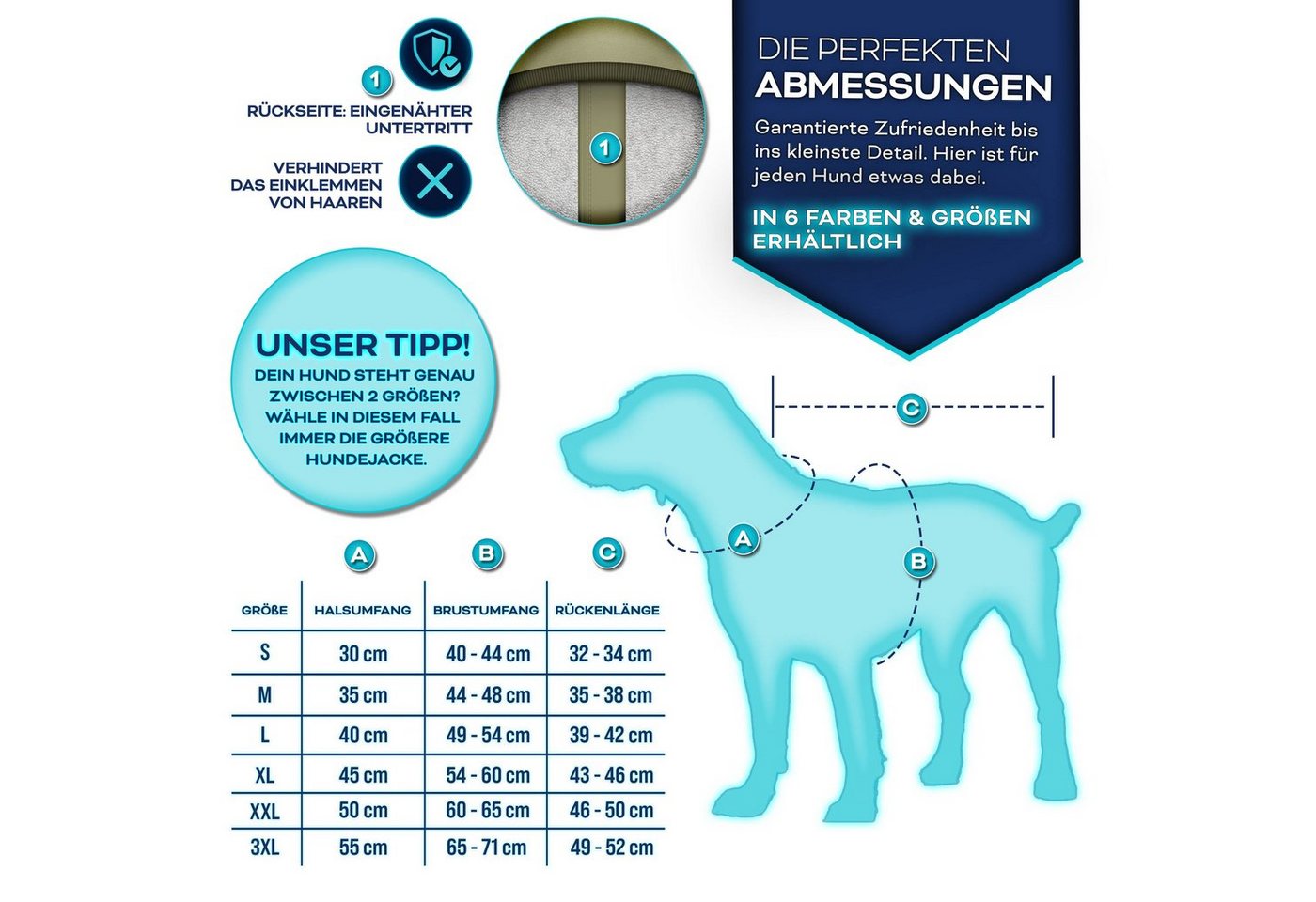 Thumbnail - TRESKO Hundejacke Winter mit Reflektoren inkl. 15 Stück Kotbeutel, + Spender Hunderegenmantel wasserdicht Hundemantel mi...