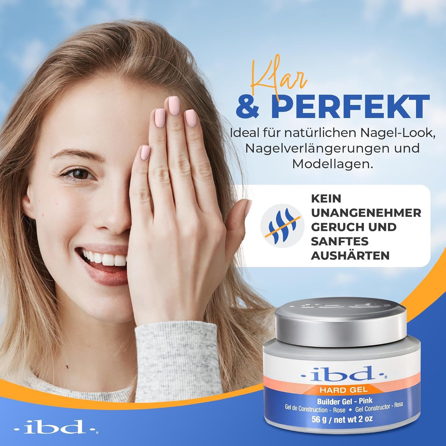 IBD UV-Gel IBD Builder Gel Pink Premium UV Aufbaugel für Nägel 56 g