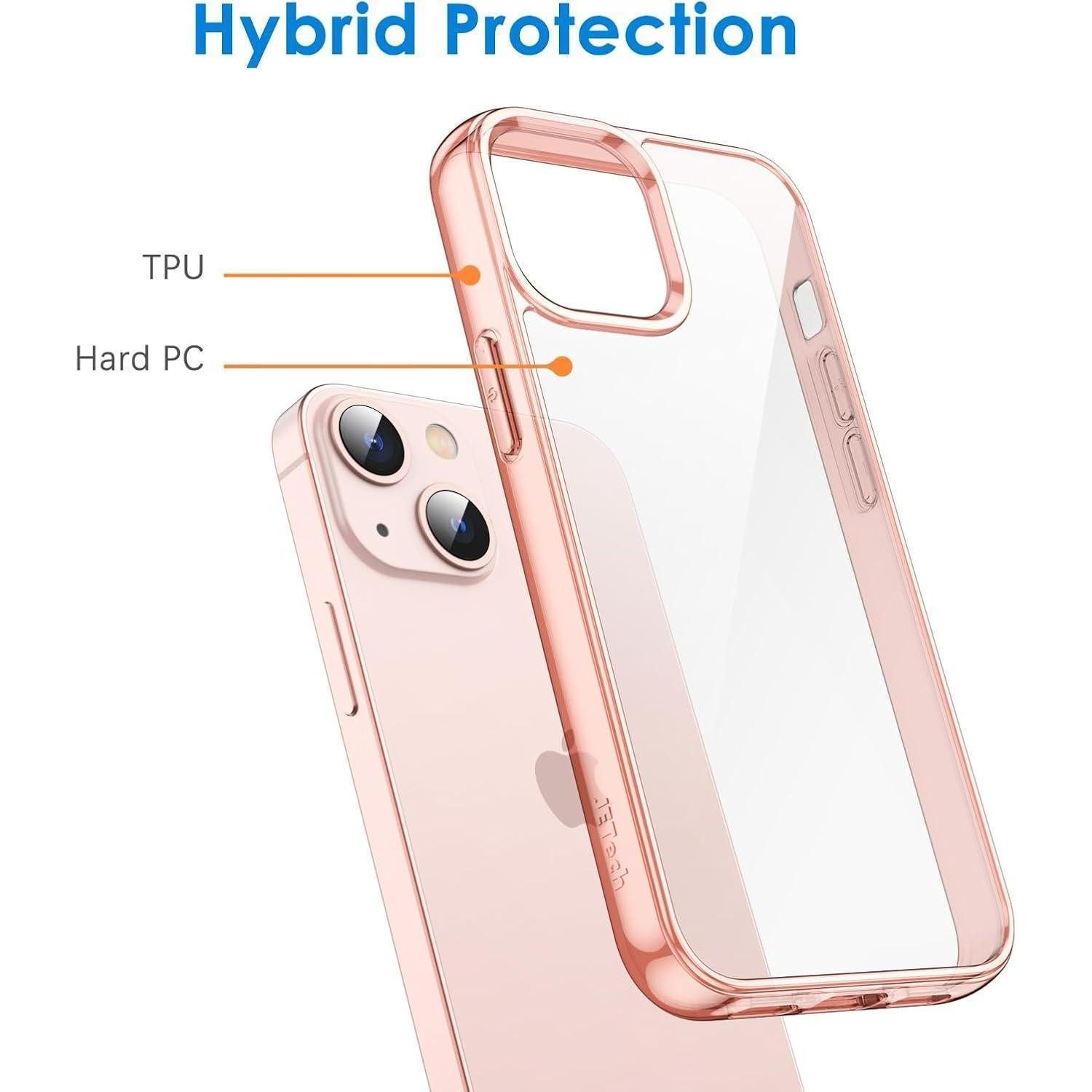 LuxusKollektion Smartphone-Hülle Handyhülle iPhone 13 Transparent Stoßfest Anti Kratz Roségold