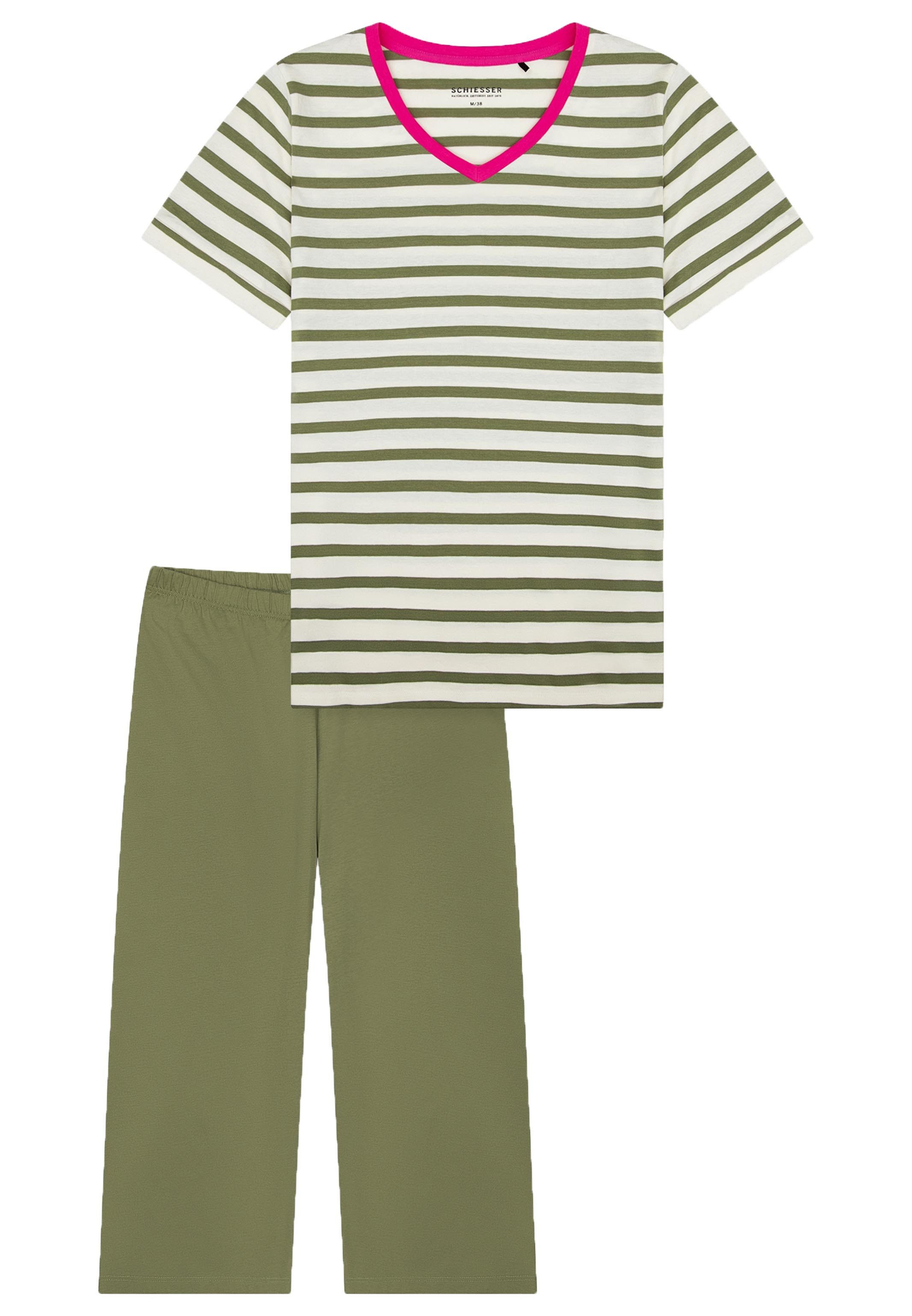 Schiesser Pyjama Casual Essentials (Set, 2 tlg) Schlafanzug - Baumwolle - A günstig online kaufen