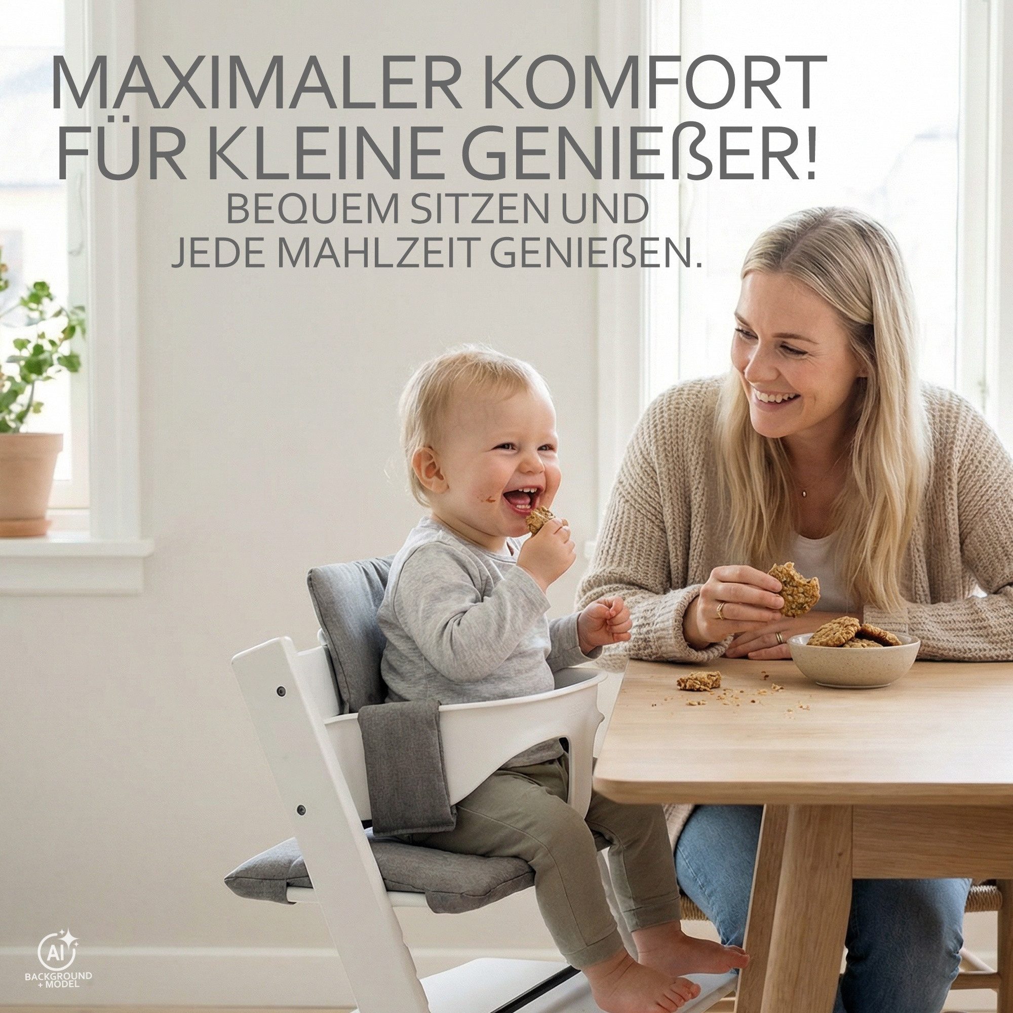 BambiniWelt by Rafael K. Hochstuhlauflage Ersatzbezug Bezug Sitzkissen kompatibel mit Stokke Tripp Trapp Mod. 2, (Sitz- und Rückenkissen), abnehmbar, robust