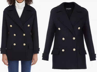 Balmain Wintermantel Balmain Double-Breasted Golden Button Wool Coat Jacket Jacke Mantel Co