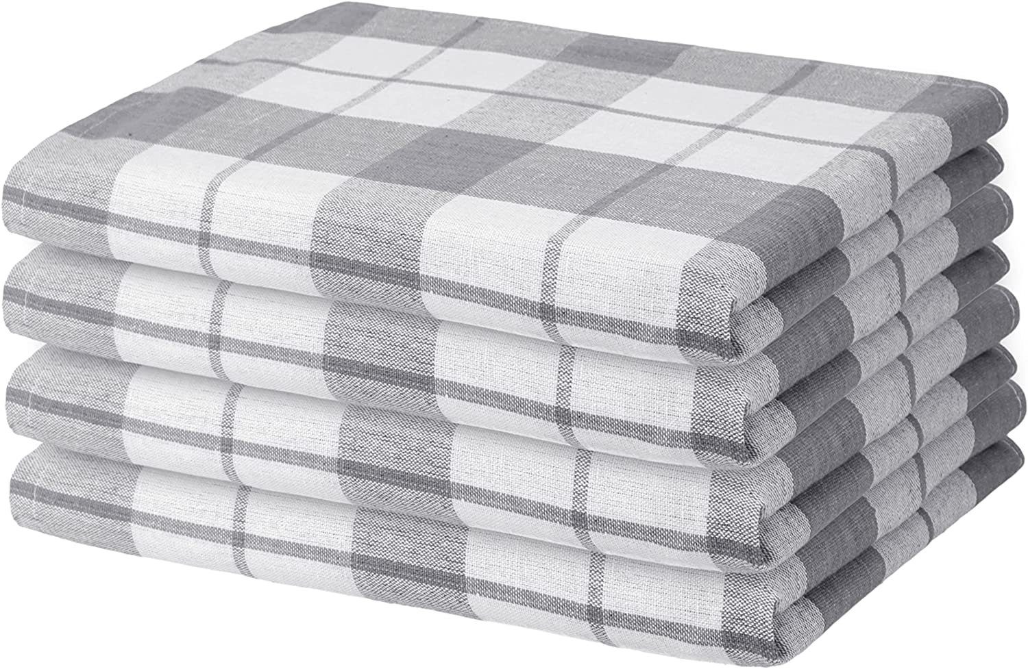 Hometex Premium Textiles Geschirrtuch 4er Set Geschirrtücher Grubentücher, Aus 100% Baumwolle, Extra saugfähig und schnell trocknend, 50 x 70 cm Grau