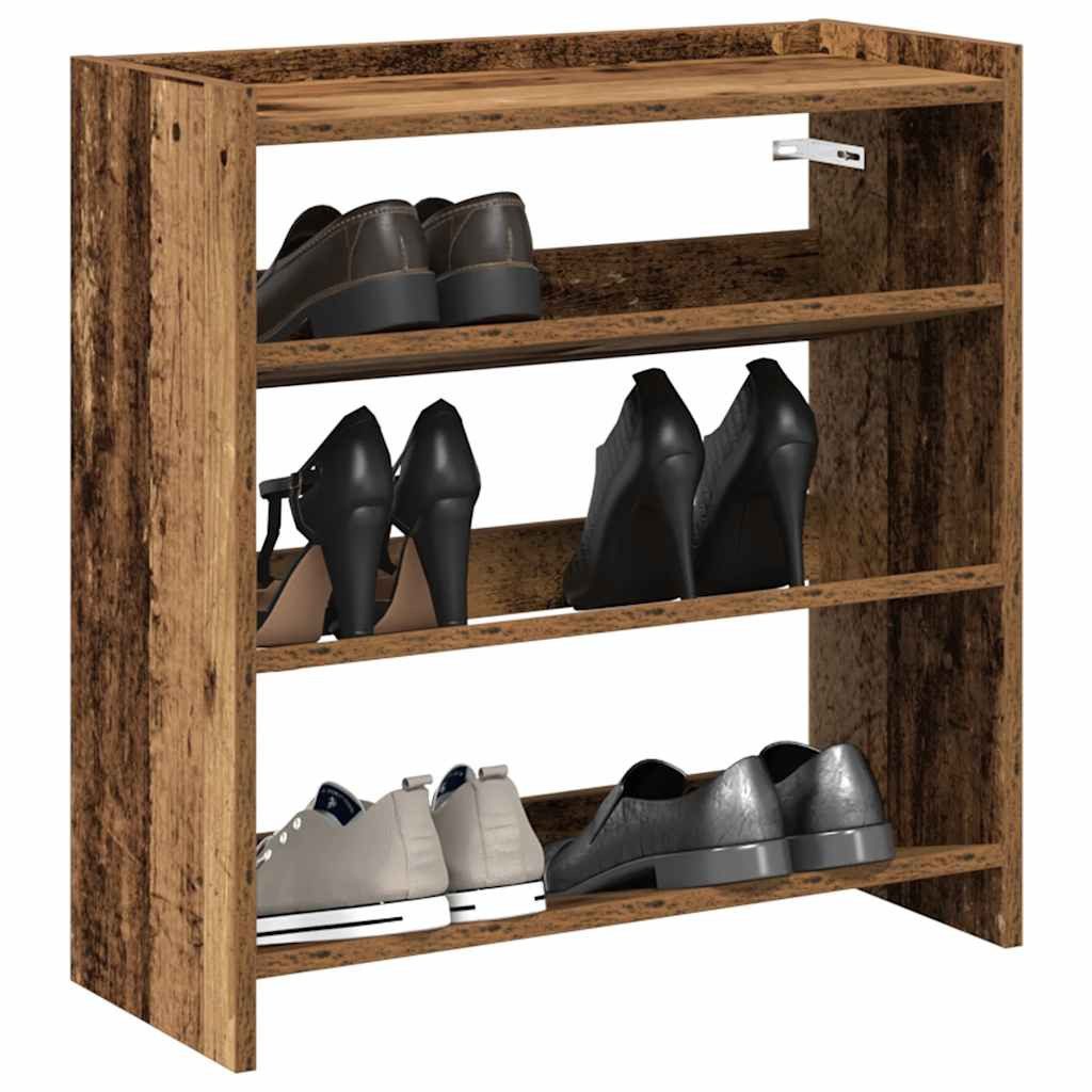 vidaXL Schuhregal Schuhregal Altholz-Optik 60x25x62 cm Holzwerkstoff, 1-tlg.