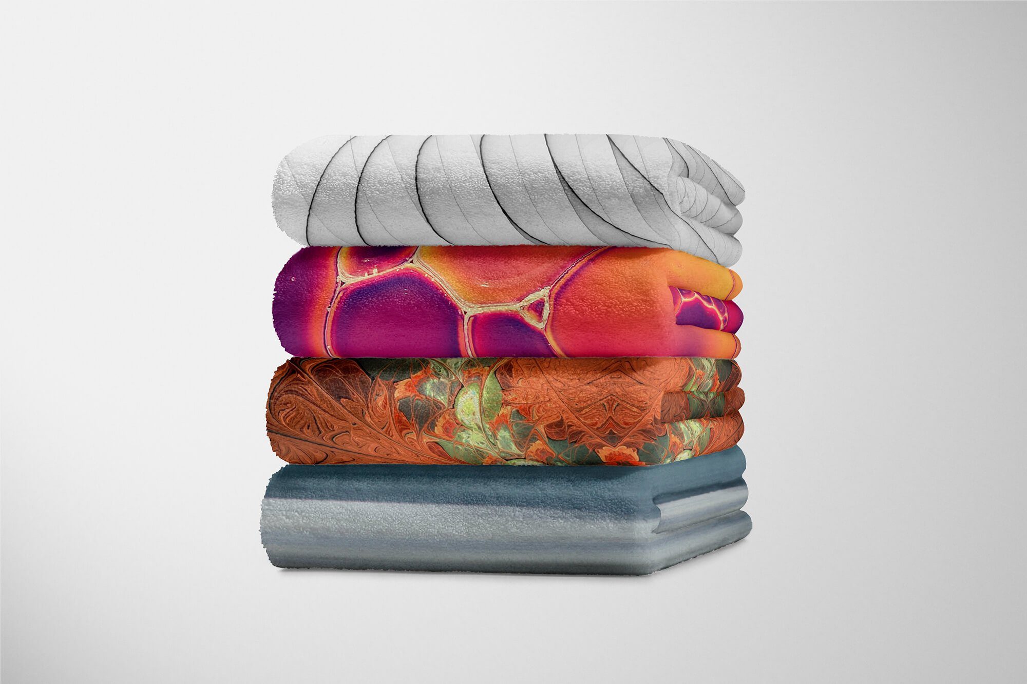 Strandhandtuch (1-St), Handtuch Art Baumwolle-Polyester-Mix Handtuch Sinus Fraktal Abstrakt Fotomotiv Handtücher mit Kuscheldecke Kunstvoll, Saunatuch