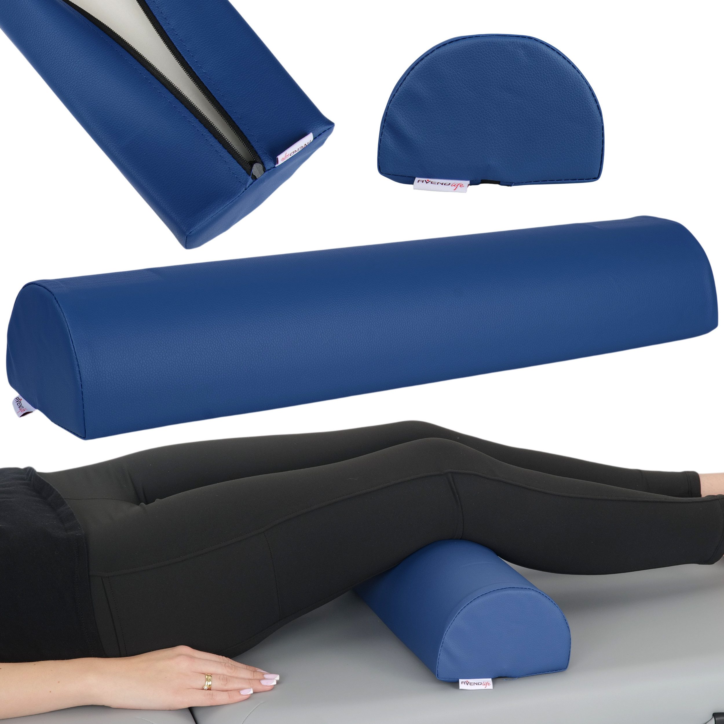 Habys Massageliege Halbrolle Knierolle Lagerungsrolle für Therapieliege 60x15x10cm Yoga
