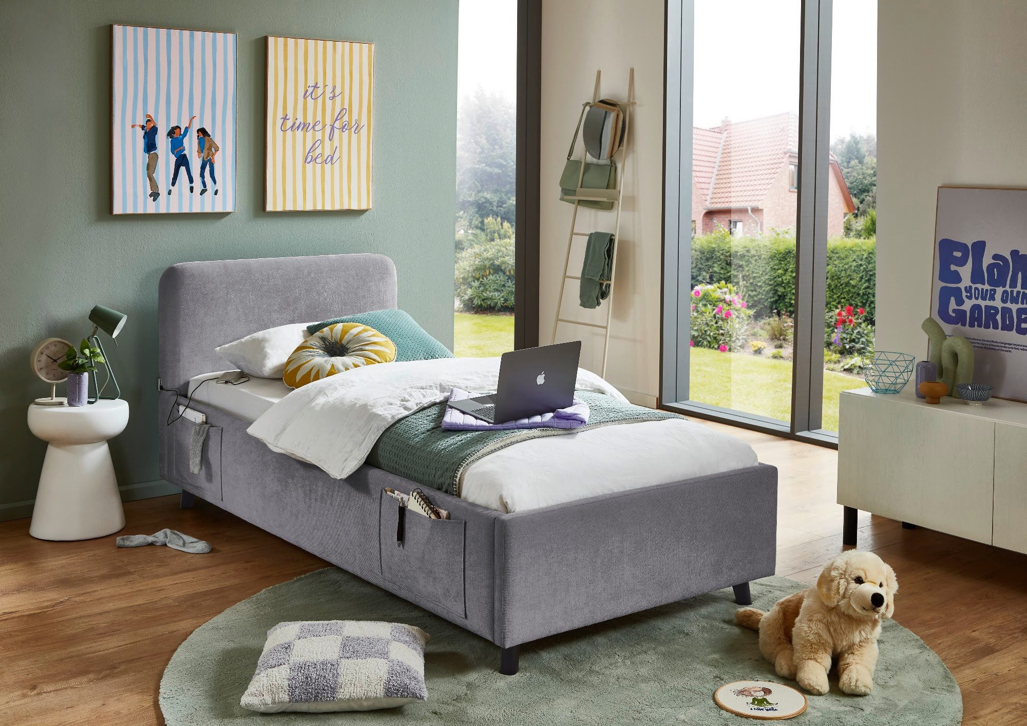 meise.möbel Stauraumbett Cosy, USB-Anschluss, mit Bettkasten, Webstoff-Bezug