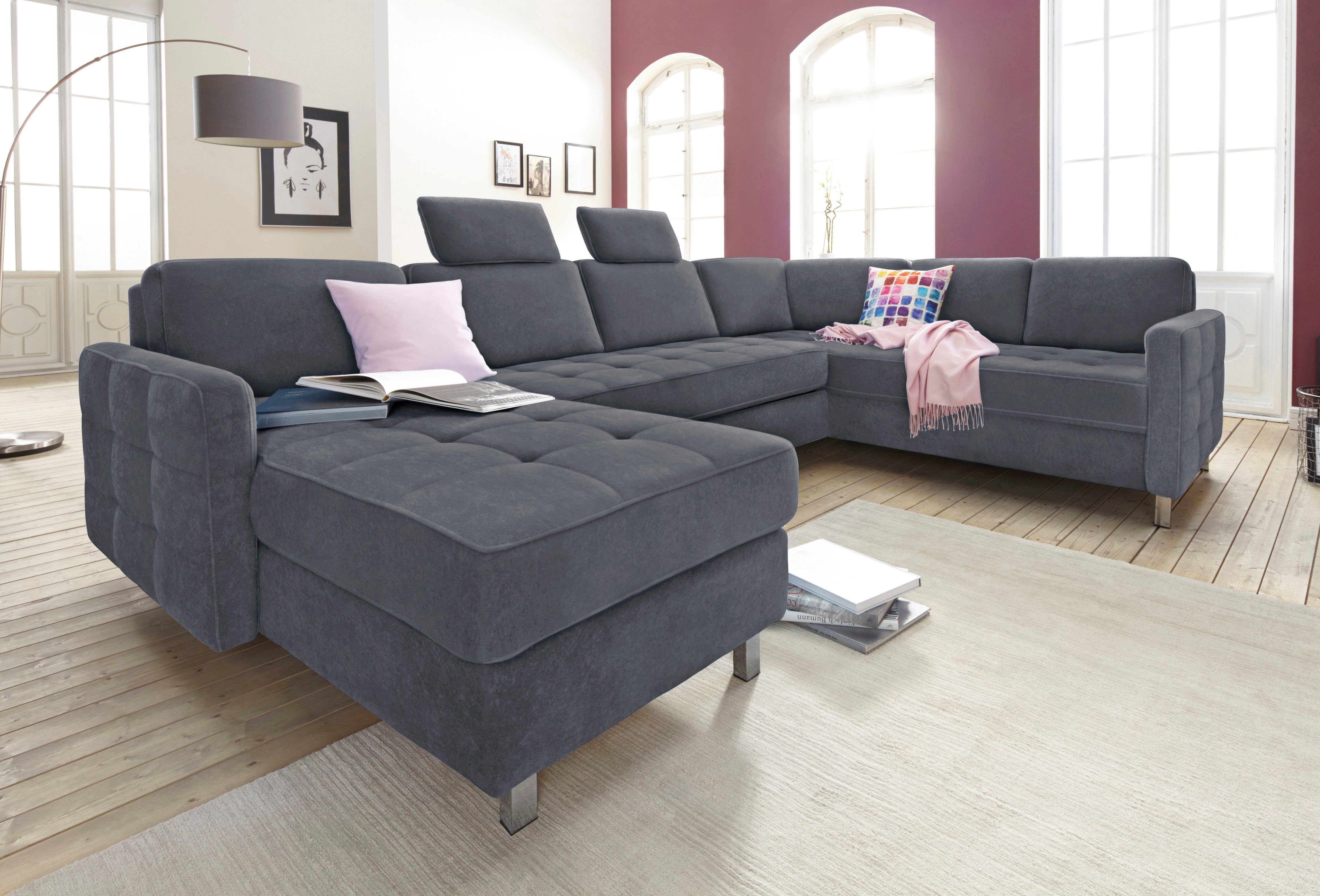 sit&more Wohnlandschaft "Pablo U-Form" wahlweise mit Bettfunktion und Bettk günstig online kaufen