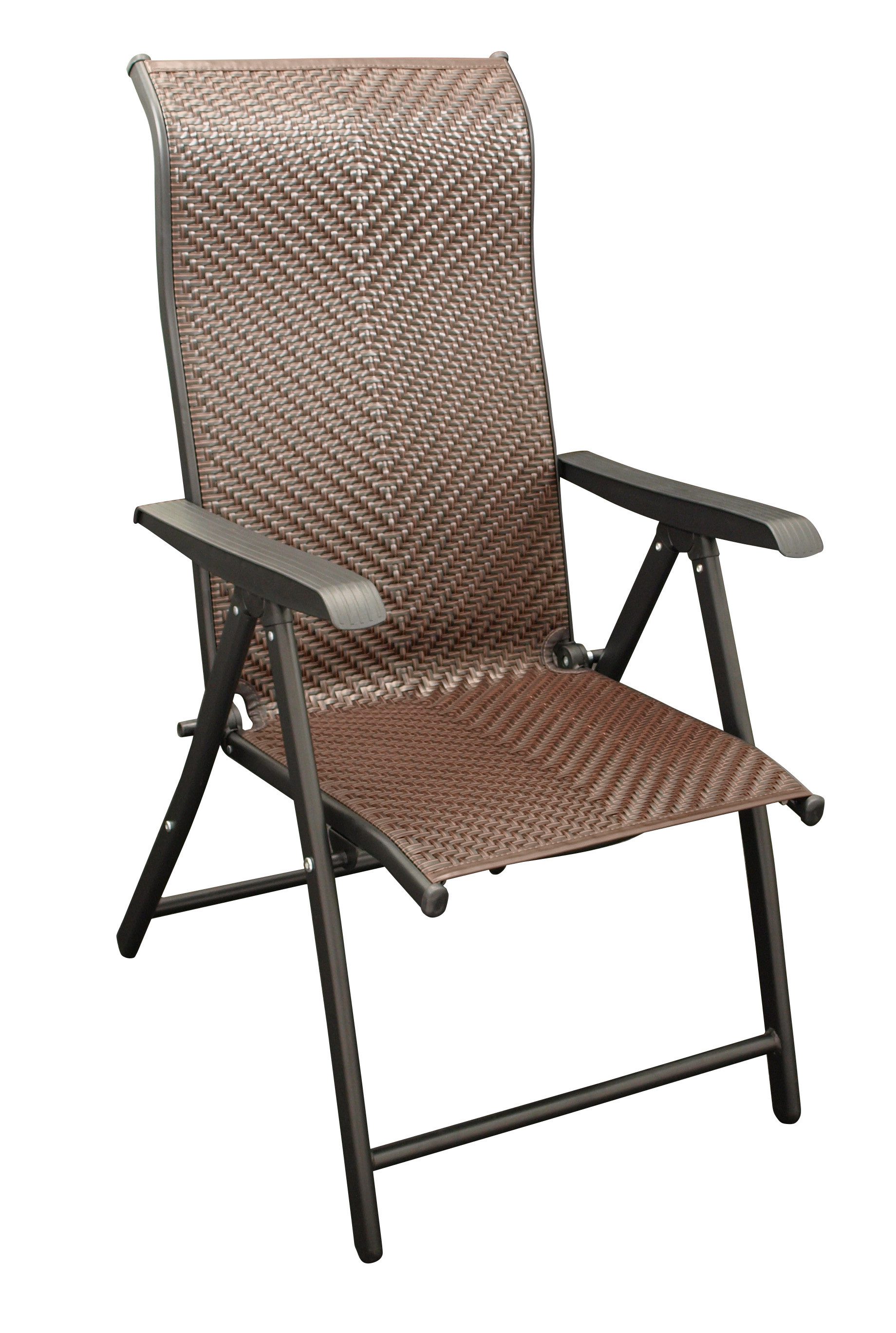DEGAMO Gartensessel ANTIBES, Metall + Polyrattan braun, faltbar, 7-fach verstellbar