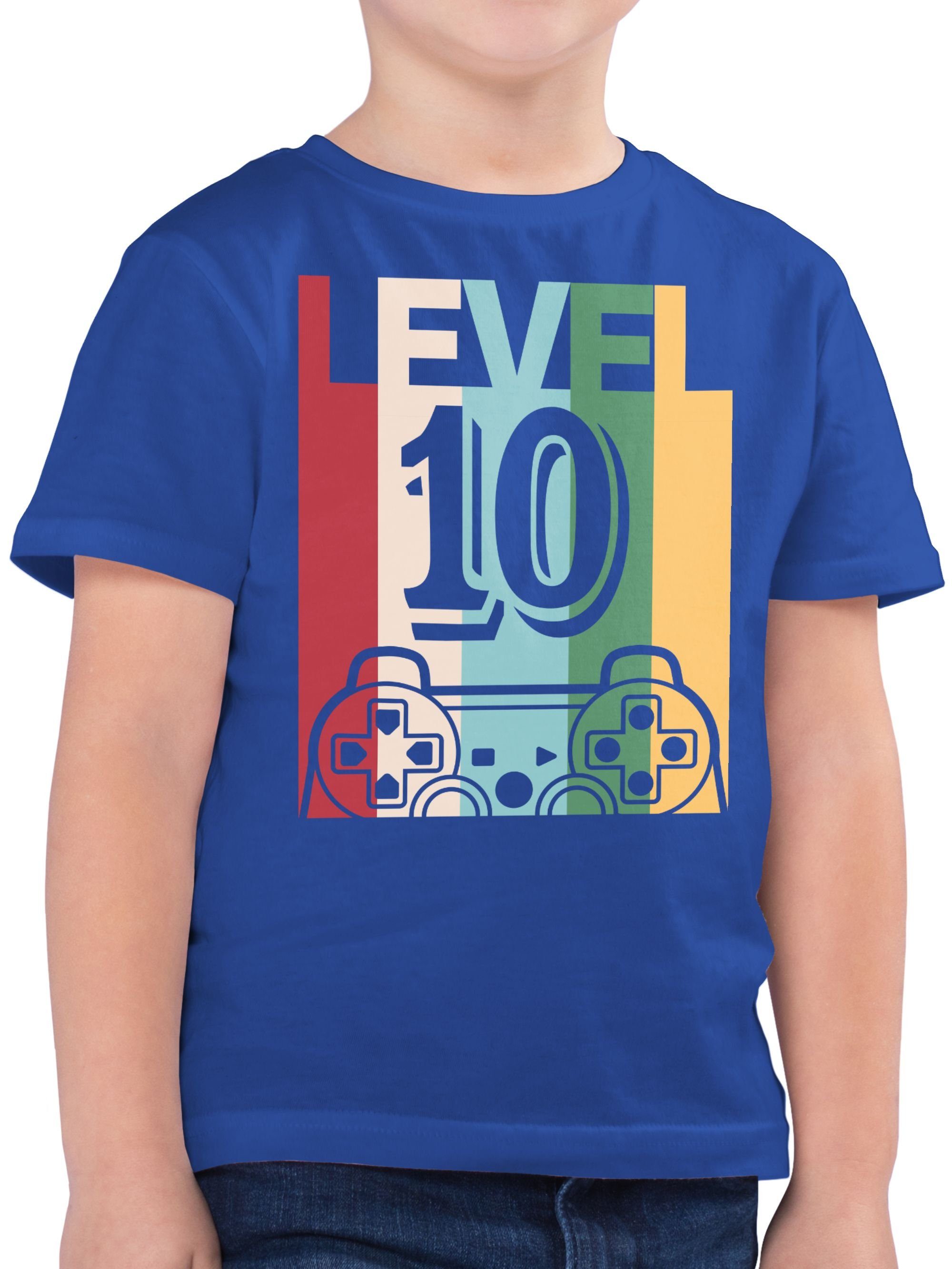 Gaming 3 LEVEL Geburtstag 10. Shirtracer Zehn Royalblau T-Shirt